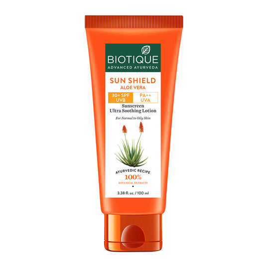 Biotique Sun Shield Aloe Vera 30+ SPF Sunscreen Lotion, 50ml - Buy from Indicrest