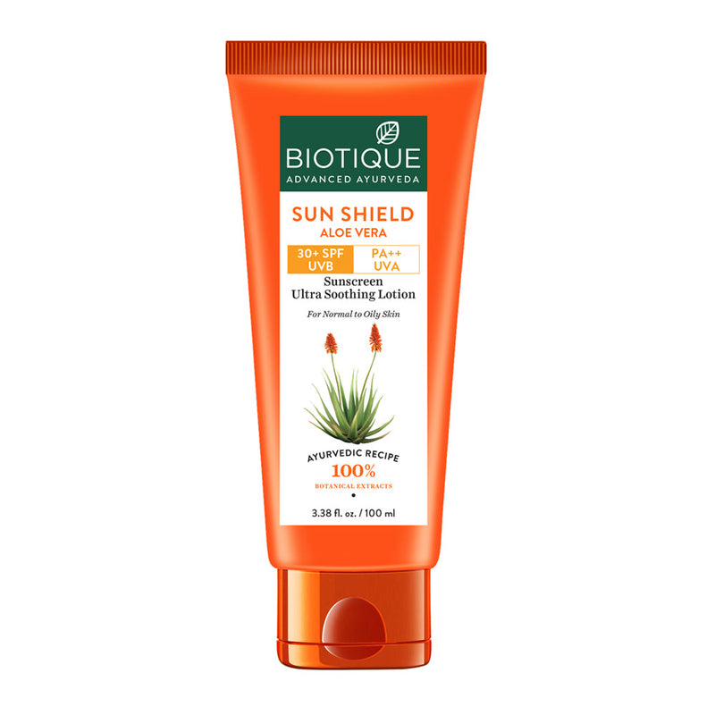 Biotique Sun Shield Aloe Vera 30+ SPF Sunscreen Lotion, 50ml - Buy from Indicrest