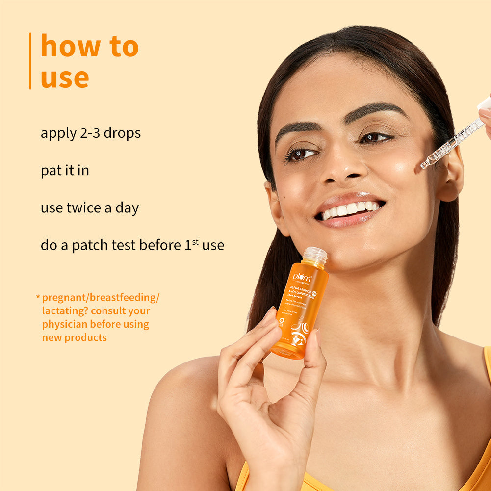 Plum 2% Alpha Arbutin & Hyaluronic Acid Tan Fading Face Serum | Reduces Tan In 14 Days |Suitable For Sensitive Skin | Dermat-Tested, 30ml