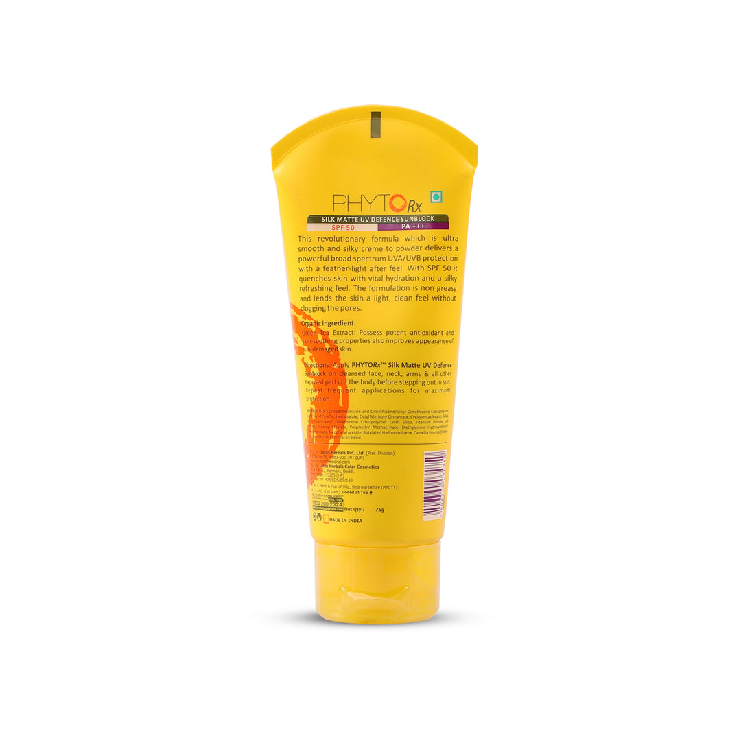 lotus-professional-phytorx-silk-matte-uv-defence-sunblock-spf-50-75g - Image 3 - Buy from Indicrest