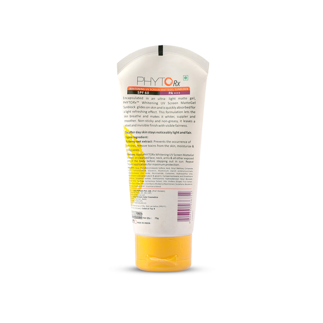lotus-professional-phytorx-whitening-uv-screen-mattegel-sun-block-spf-60-75g - Image 3 - Buy from Indicrest