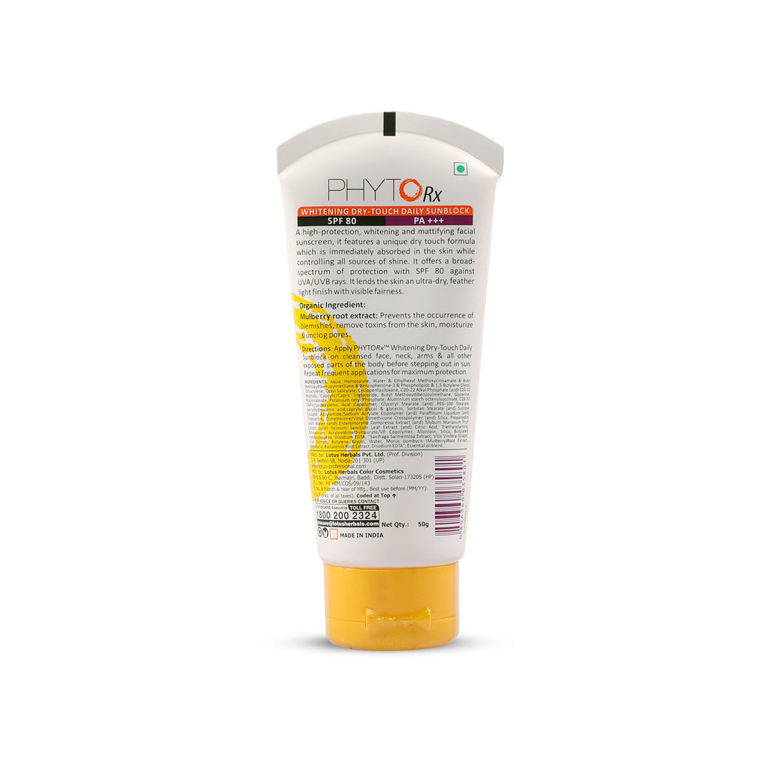 lotus-professional-phytorx-whitening-dry-touch-daily-sunblock-spf-80-50g - Image 3 - Buy from Indicrest