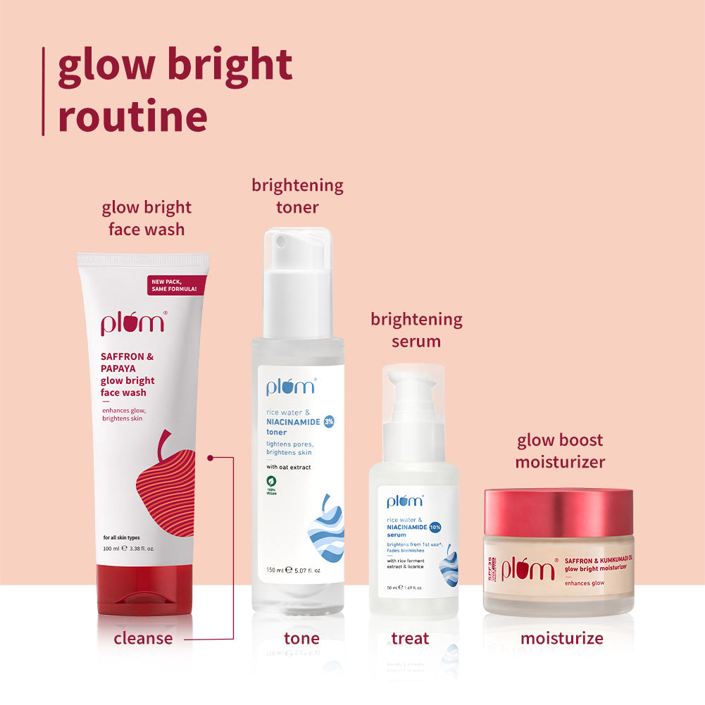 Plum Saffron & Papaya Glow Bright Face Wash | Enhances Glow | Brightens Skin | Gentle & Non-Drying, 100g