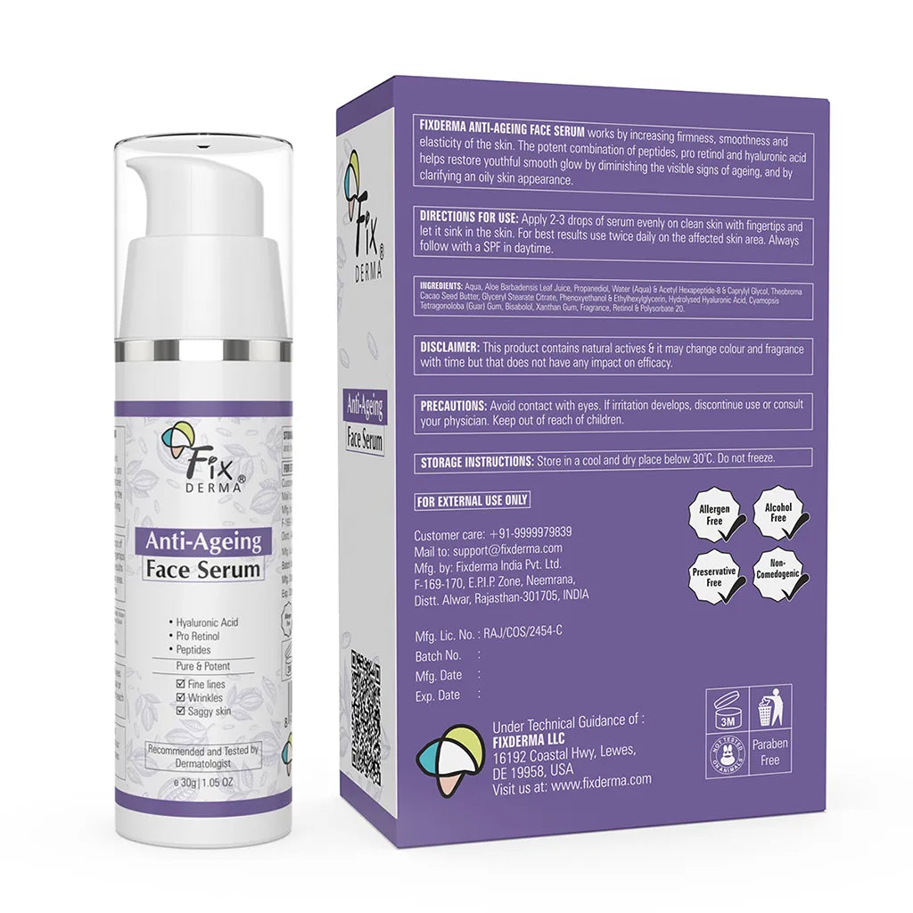 Fixderma Anti Ageing Face Serum | Boosts Collagen & Prevents Early Signs of Ageing, 30g - Image 9 - Buy from Indicrest