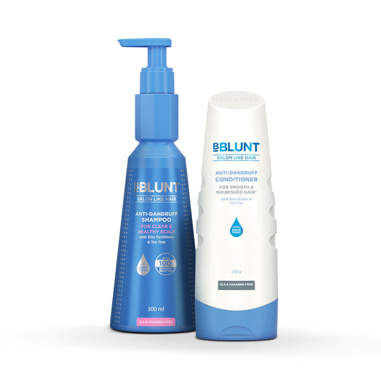 Bblunt Anti-Dandruff Combo For a Clear & Healthy Scalp, Shampoo 300ml + Conditioner 250g - Buy from Indicrest
