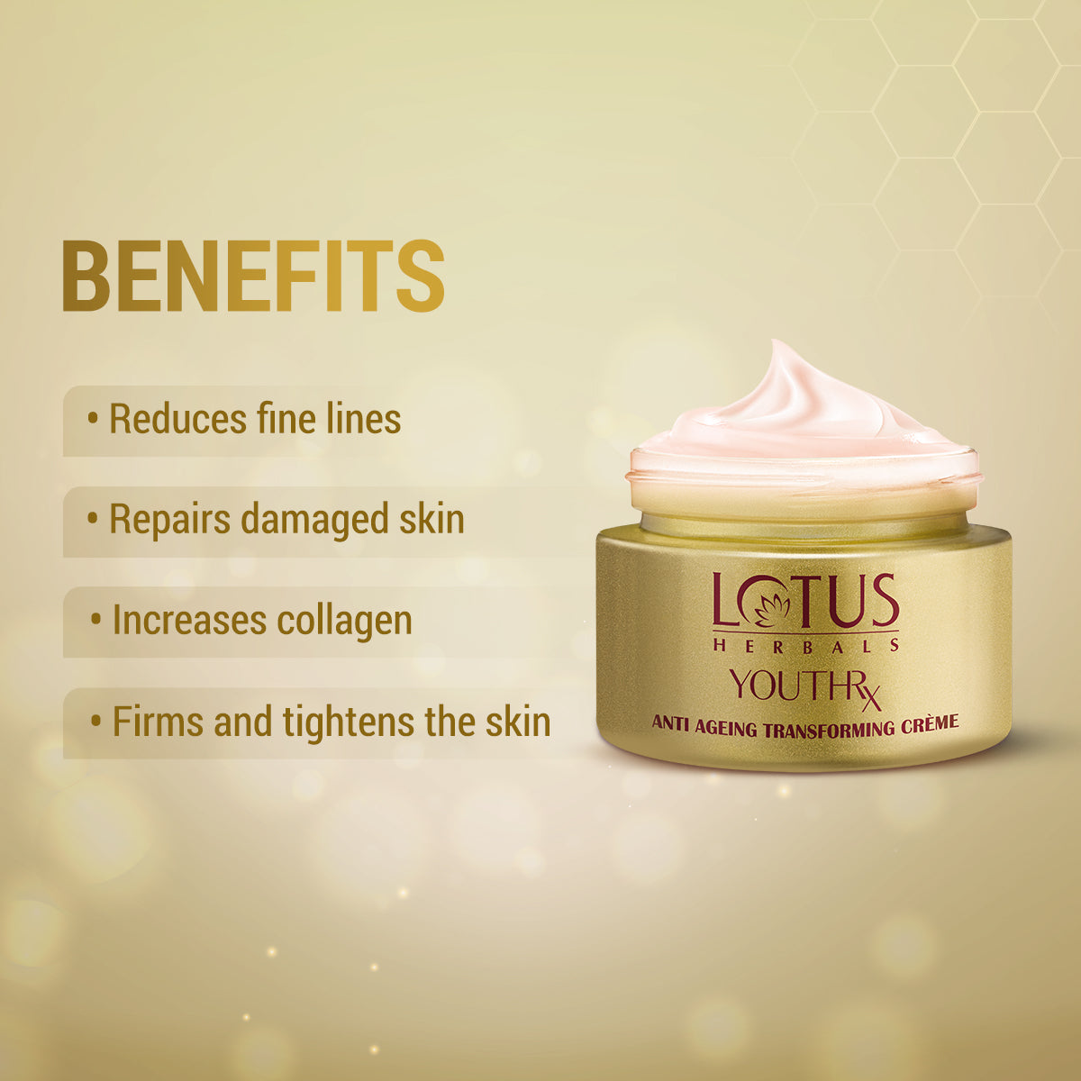 Lotus Herbals YouthRx Anti Ageing Transforming Cream SPF 25 | PA+++, 50g