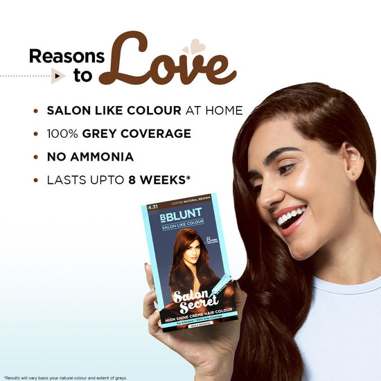 Application of BBlunt Coffee Natural Brown Hair Colour on model