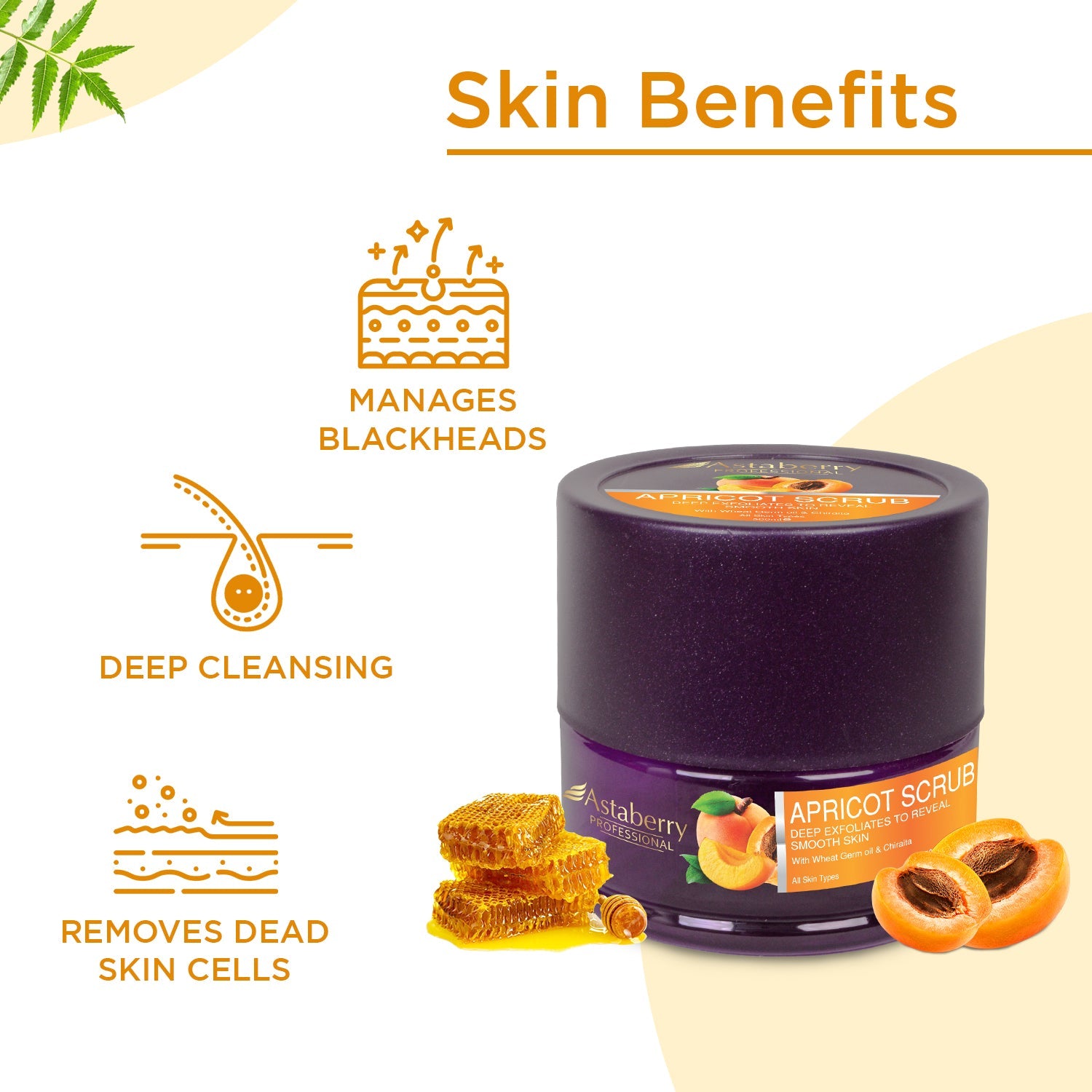 Astaberry Apricot Scrub | Face Scrub - Image 3 - Buy from Indicrest