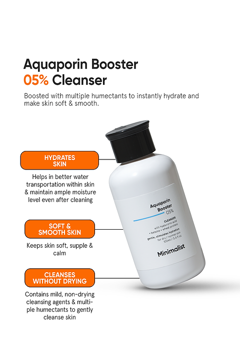 Minimalist Aquaporin Booster 5% Cleanser For Stimulates hydration &amp; cleans without drying, 100ml - Image 2 - Buy from Indicrest