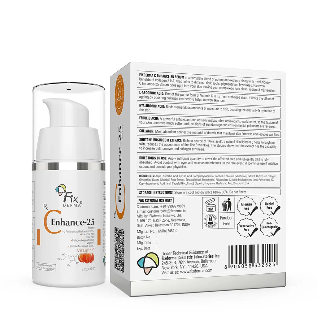 Fixderma C Enhance-25 Serum | Purest Form of 25% Vitamin C for A Dewy Glow, 15g - Image 8 - Buy from Indicrest