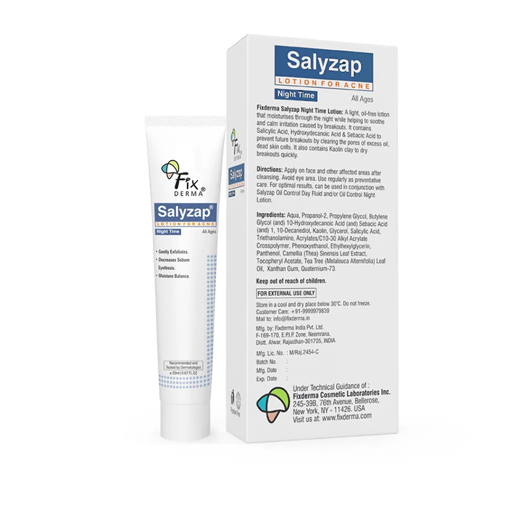 Fixderma Salyzap Night-time Lotion | Effective Spot Treatment to Calm & Heal Acne, 20ml - Image 9 - Buy from Indicrest