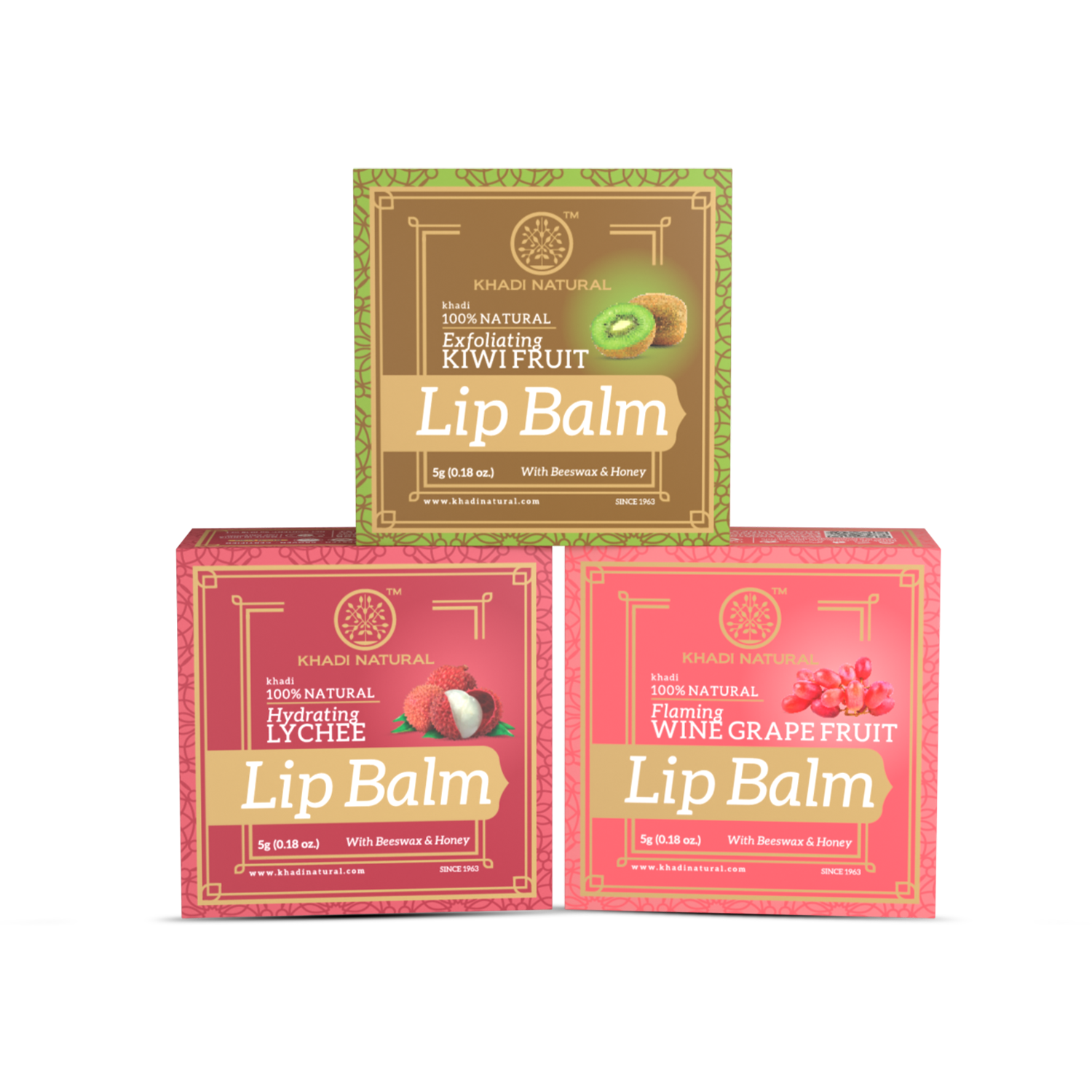 Khadi Natural Lychee, Watermelon & Wine Grapefruit Lip Balm Combo - Buy from Indicrest