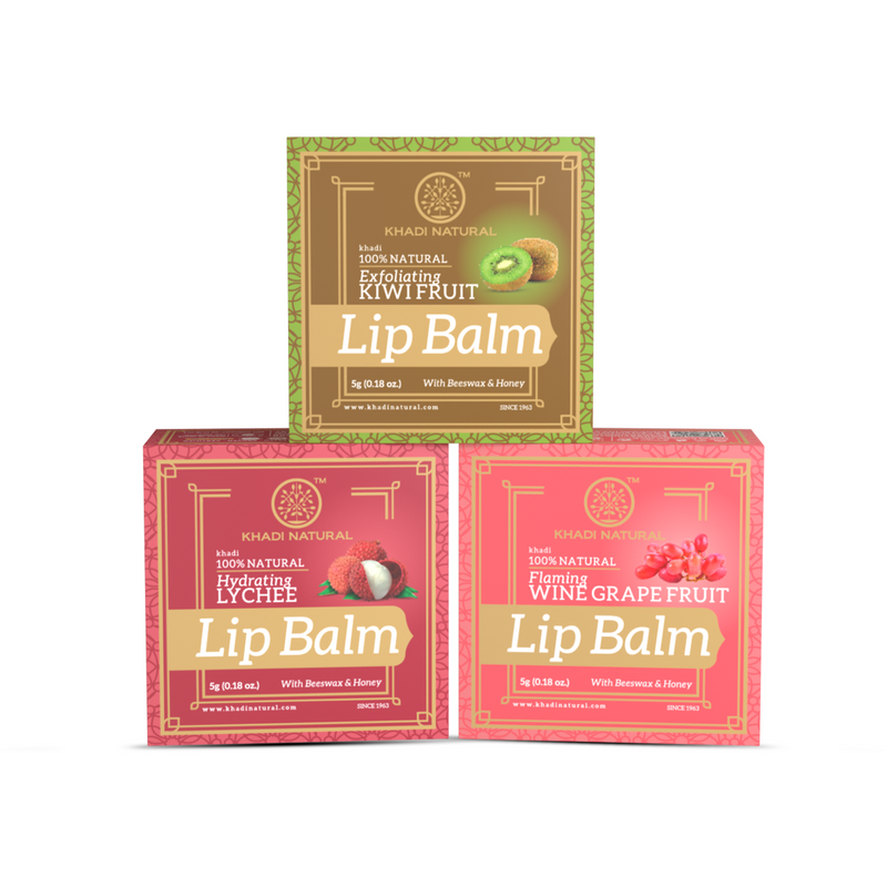 Khadi Natural Lychee, Watermelon & Wine Grapefruit Lip Balm Combo - Buy from Indicrest