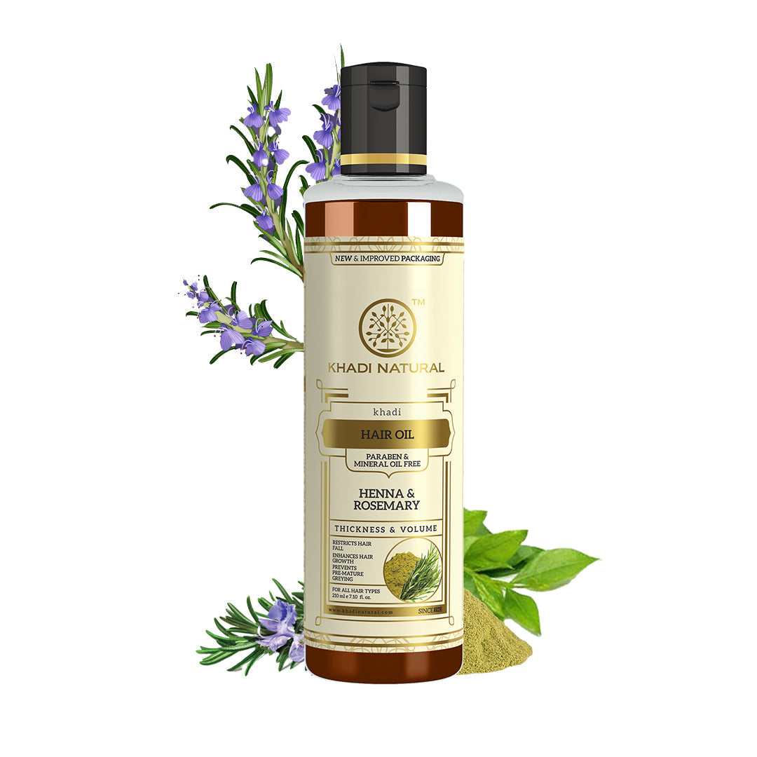 Khadi Natural Henna & Rosemary Hair Oil – Paraben & Mineral Oil Free (210ml) - Image 6 - Buy from Indicrest