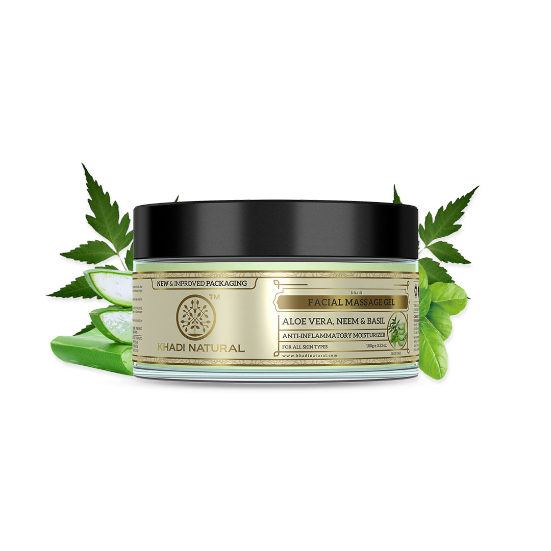 Khadi Natural Alovera Neem & Basil Face Massage Gel - 100gm - Image 6 - Buy from Indicrest