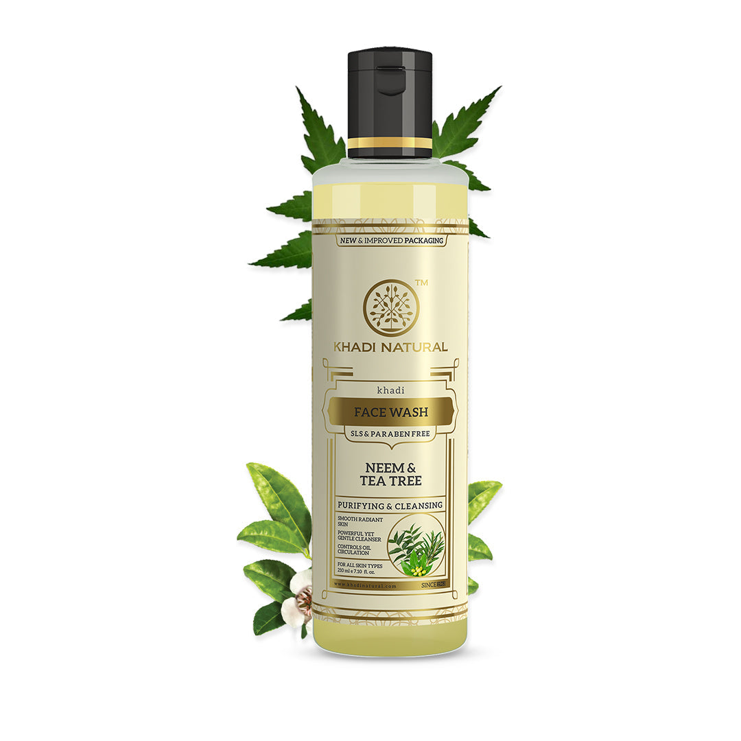 Khadi Natural Neem & Tea Tree Face Wash SLS & Paraben Free - 210ml - Image 7 - Buy from Indicrest