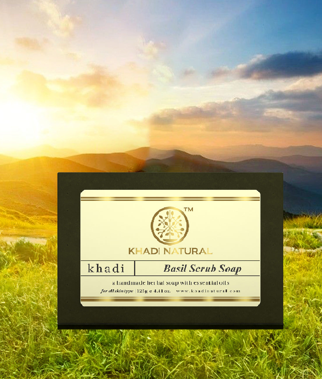 Khadi Natural Herbal Basil Scrub Soap 125gm - Image 4 - Buy from Indicrest