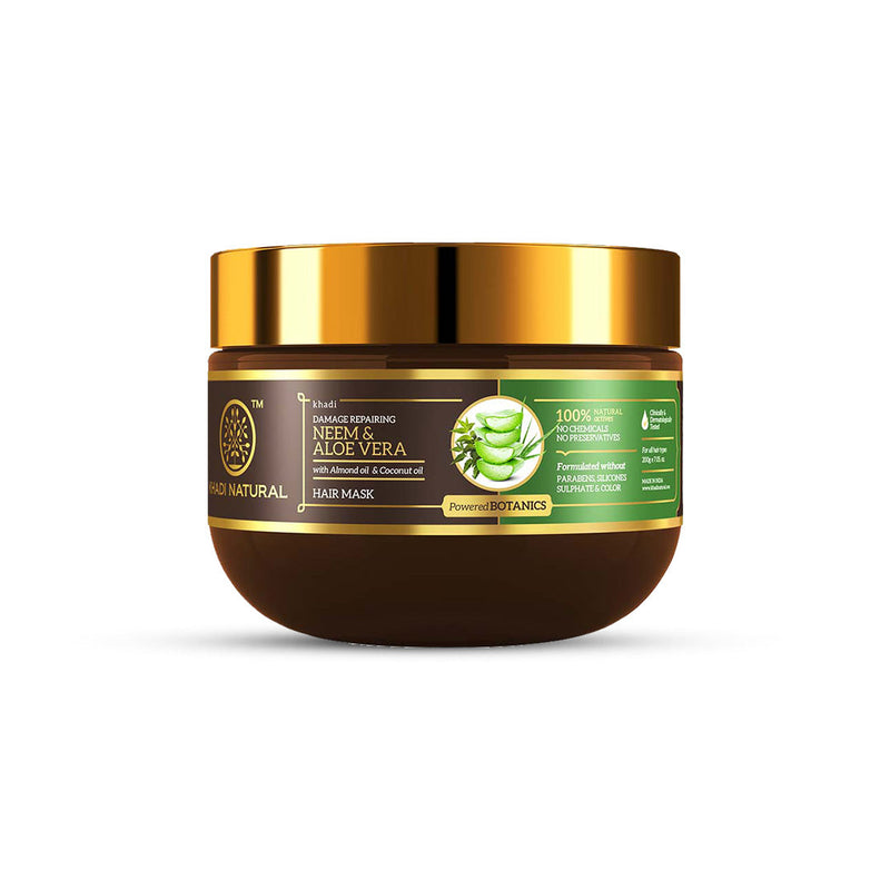 Khadi Natural Neem & Aloe Vera Hair Mask - SLS, Paraben & Color Free - 200gm - Buy from Indicrest