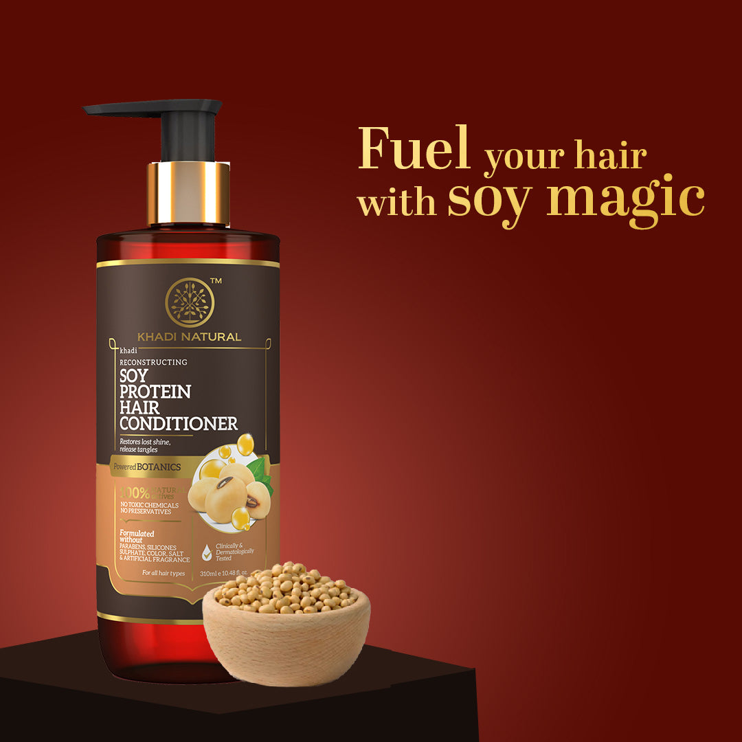 Khadi Natural Soy Protein Hair Conditioner - Powered Botanics - 310ml - Image 7 - Buy from Indicrest