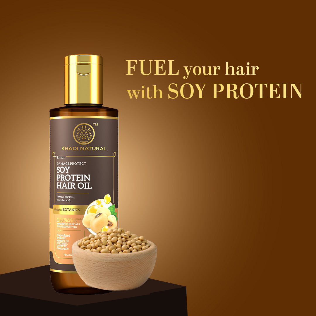 Khadi Natural Soy Protein Hair Oil - Powered Botanics - 200ml - Image 5 - Buy from Indicrest