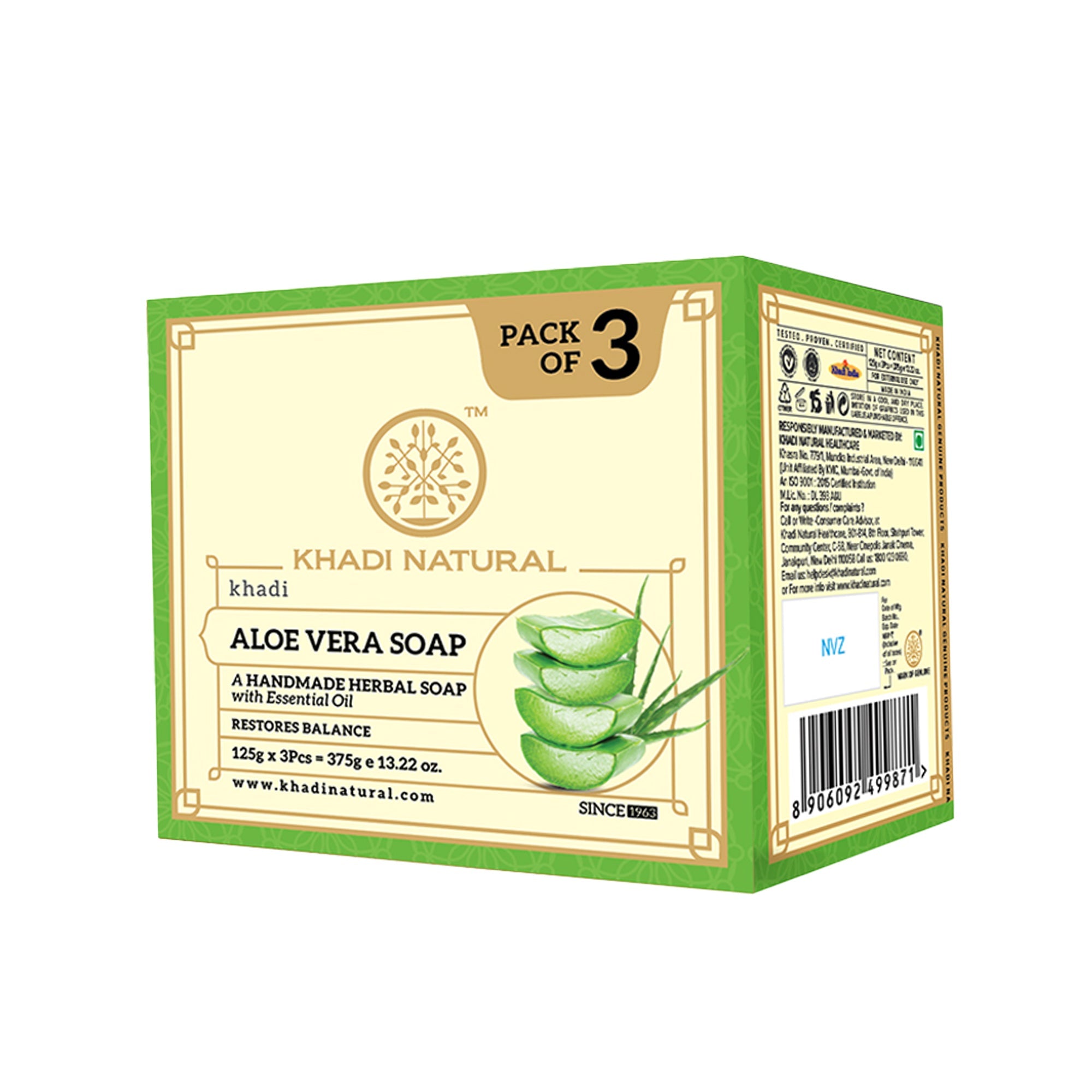 Khadi Natural Aloevera Soap Combo Pack Of 3 – 125gm Each - Image 12 - Buy from Indicrest