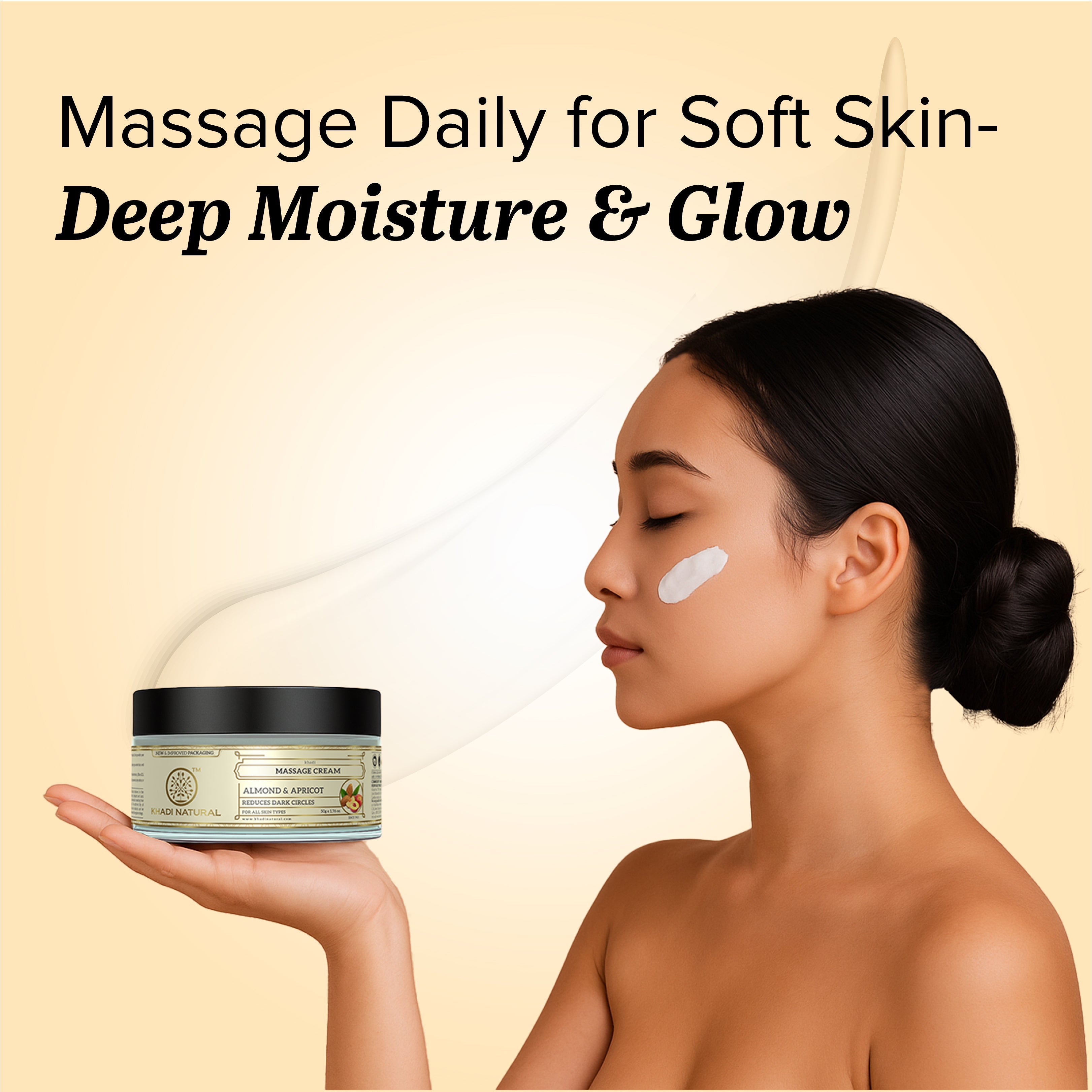 Khadi Natural Almond & Apricot Massage Cream - 50gm - Image 6 - Buy from Indicrest