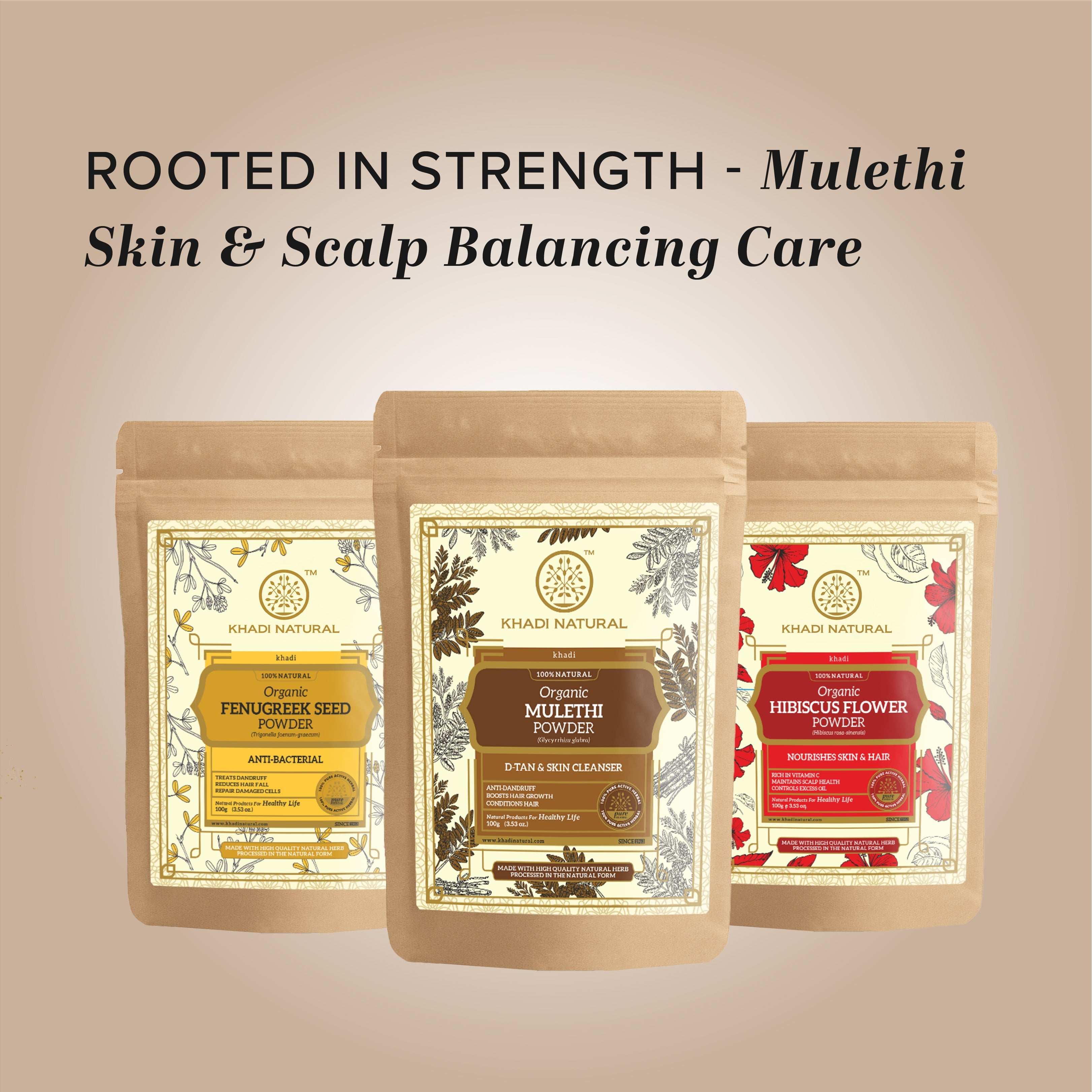 Khadi Natural Organic Mulethi Powder For Hair - 100% Natural - 100gm - Image 9 - Buy from Indicrest