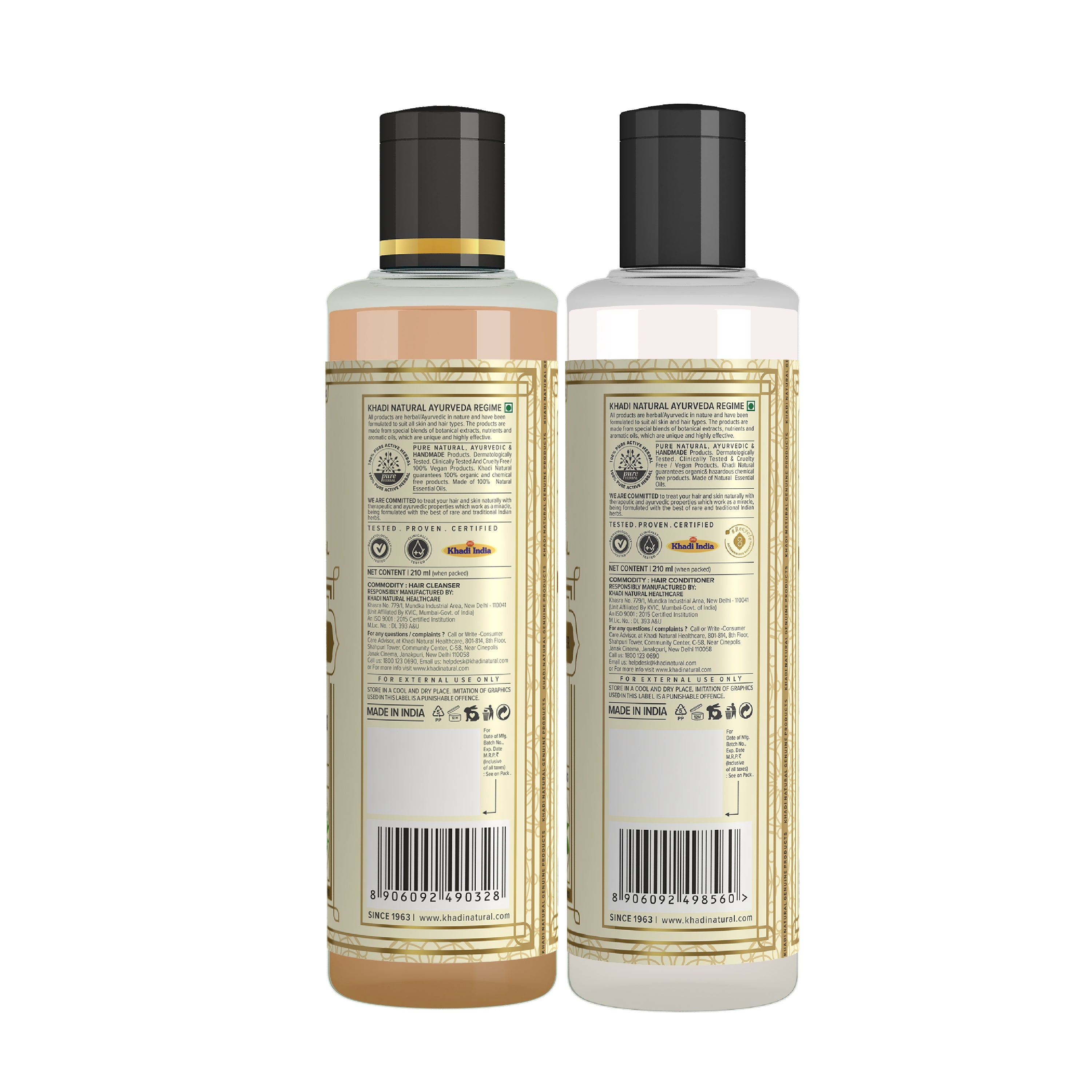 Khadi Natural Henna Tulsi Extra Conditioning Hair Cleanser (SLS & Paraben Free) & Henna Tulsi Hair Conditioner Combo Pack of 2 – 210ml Each - Image 5 - Buy from Indicrest