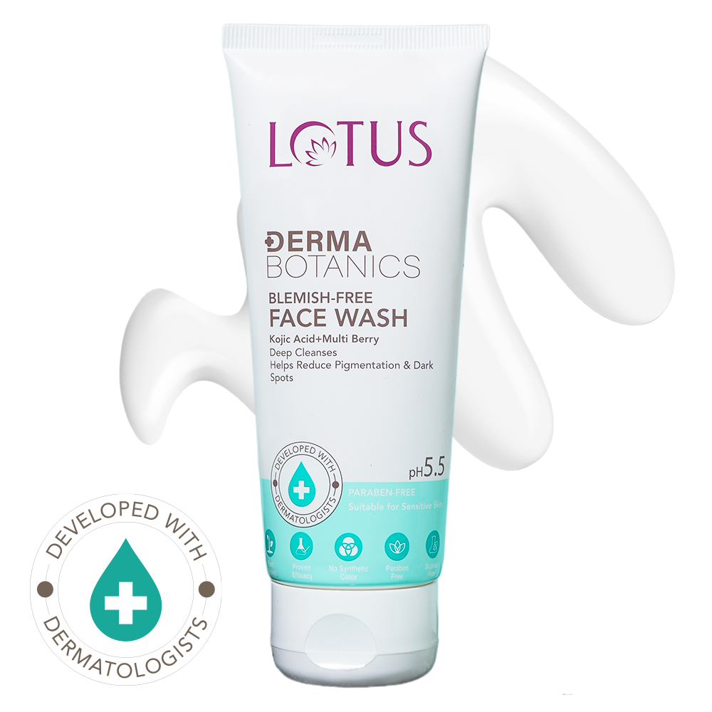 Lotus Herbals DermaBotanics Kojic Acid + Multi Berry Blemish Free Facewash, 100g