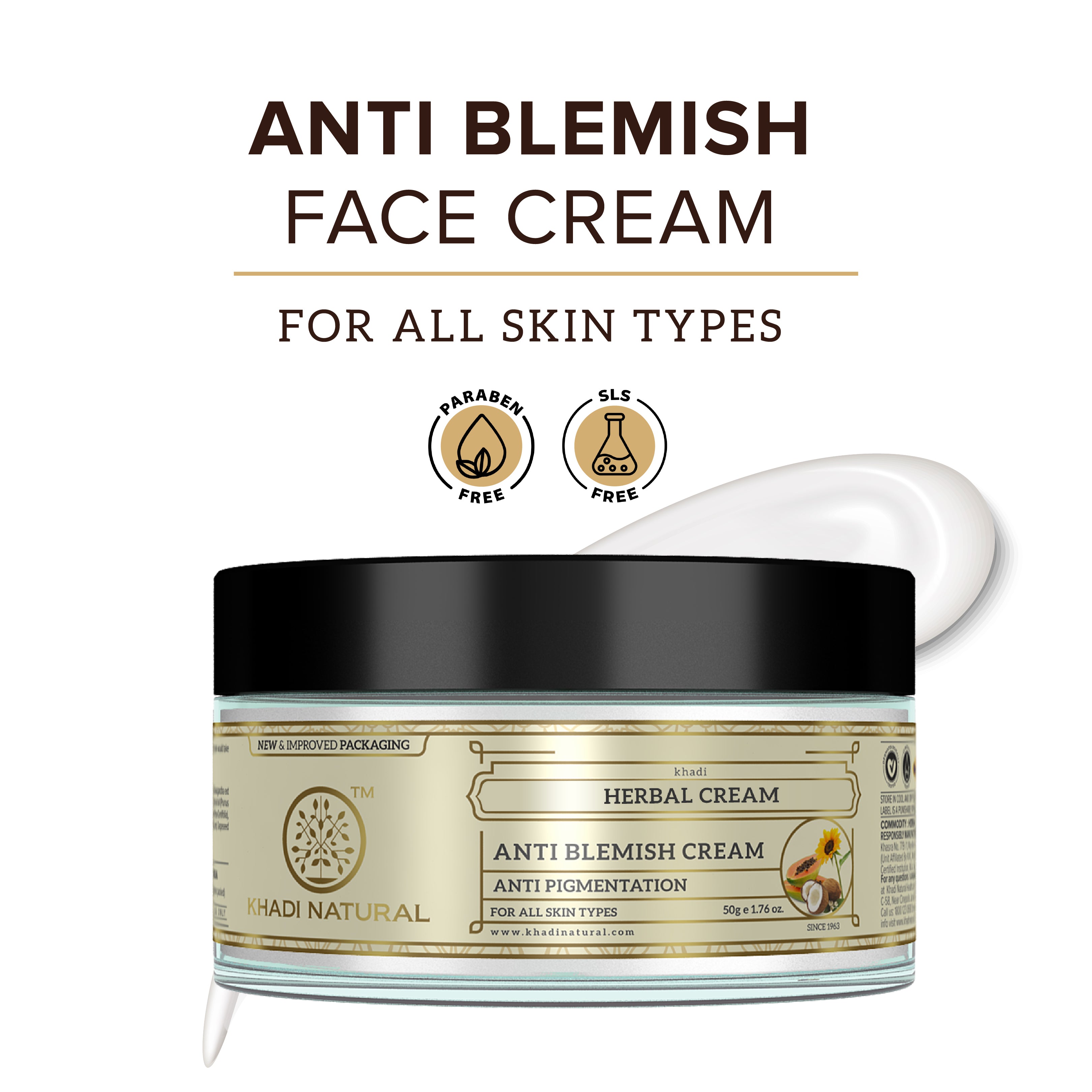Khadi Natural Herbal Anti Blemish Cream - 50gm - Image 8 - Buy from Indicrest