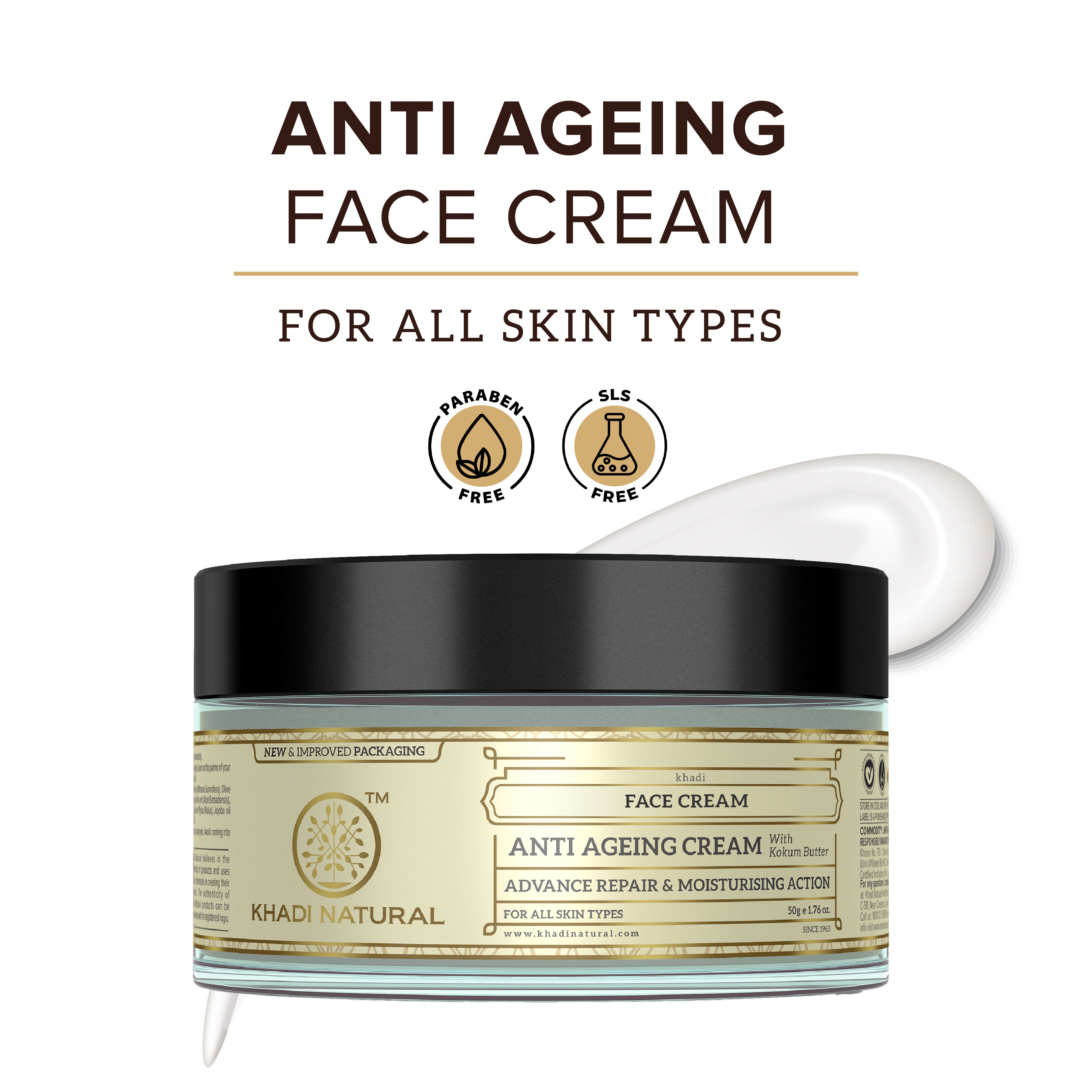 Khadi Natural Herbal Anti Ageing Cream - 50gm - Image 8 - Buy from Indicrest