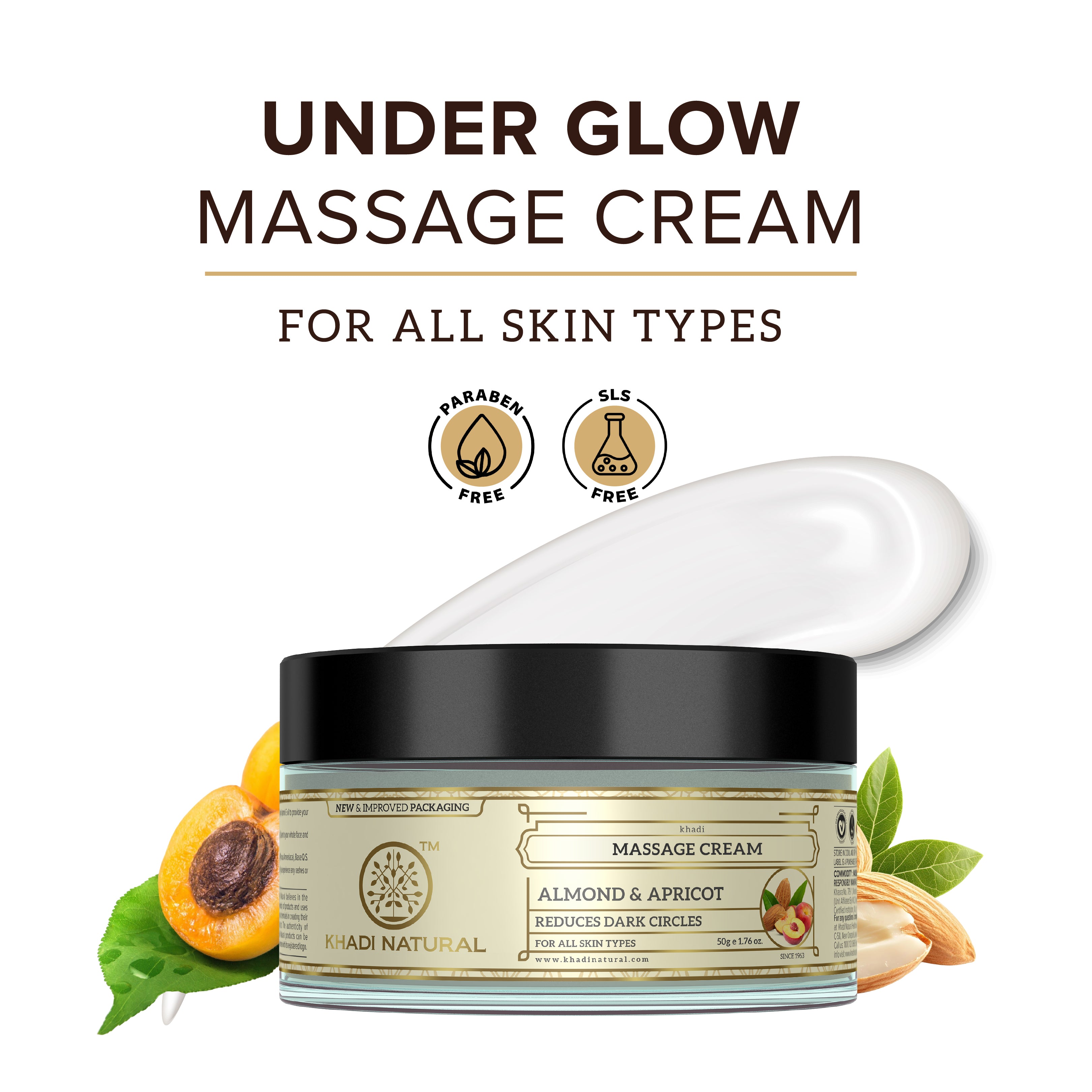 Khadi Natural Almond & Apricot Massage Cream - 50gm - Image 9 - Buy from Indicrest