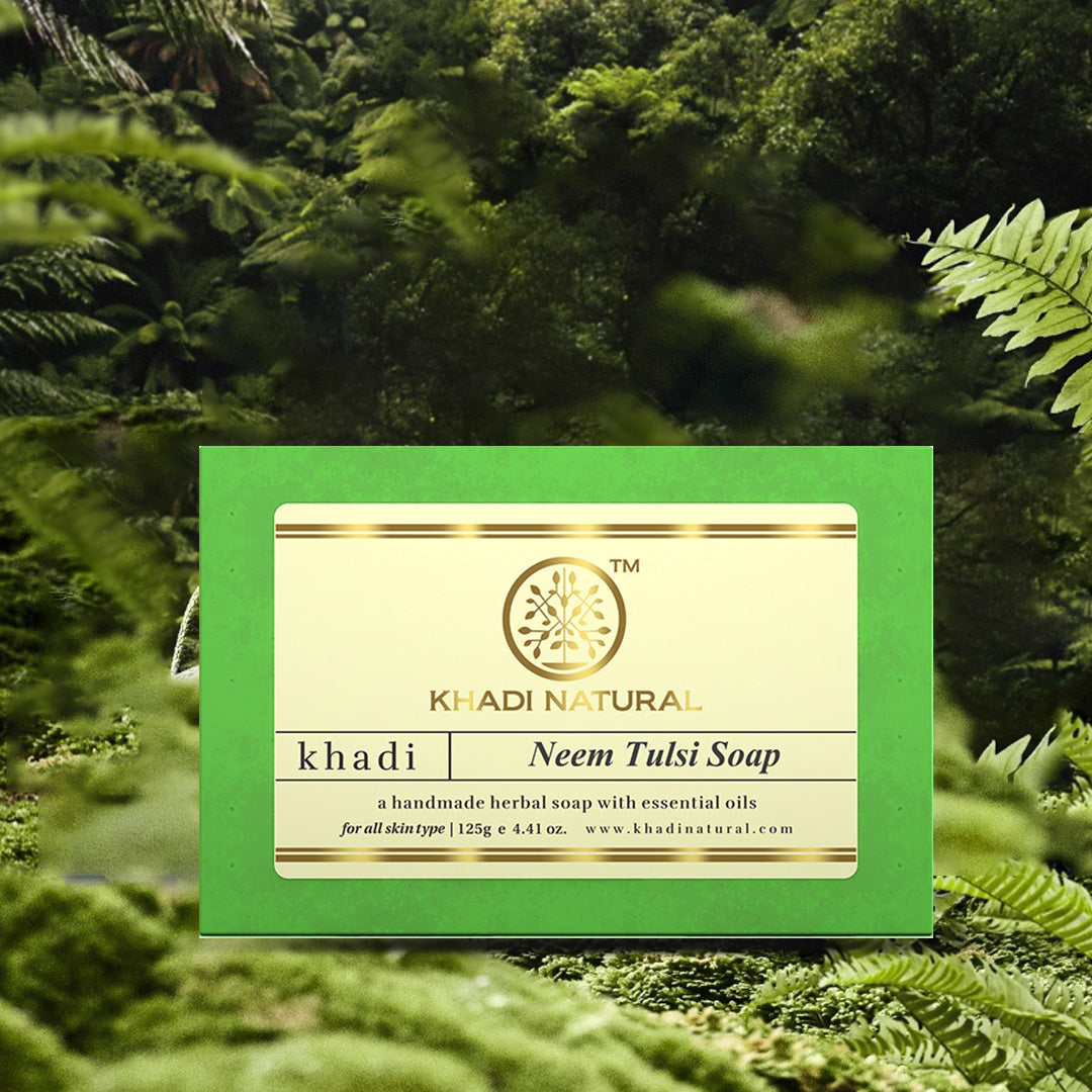 Khadi Natural Neem-Tulsi Soap Combo Pack Of 8 – 125gm Each - Image 5 - Buy from Indicrest