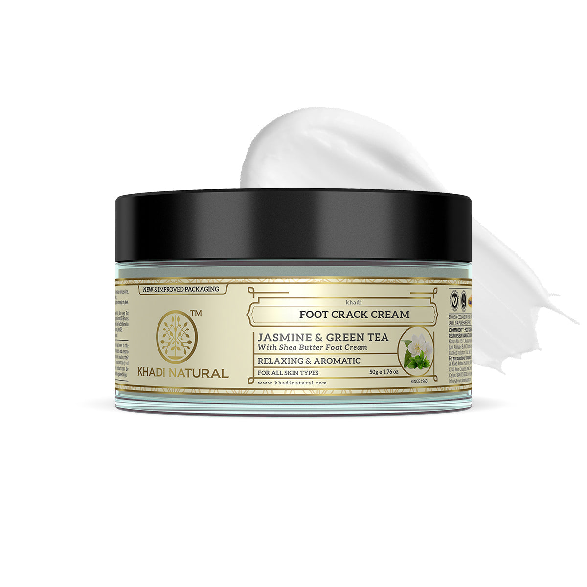 Khadi Natural Jasmine & Green Tea Herbal Foot Crack Cream with Sheabutter - 100gm - Image 6 - Buy from Indicrest