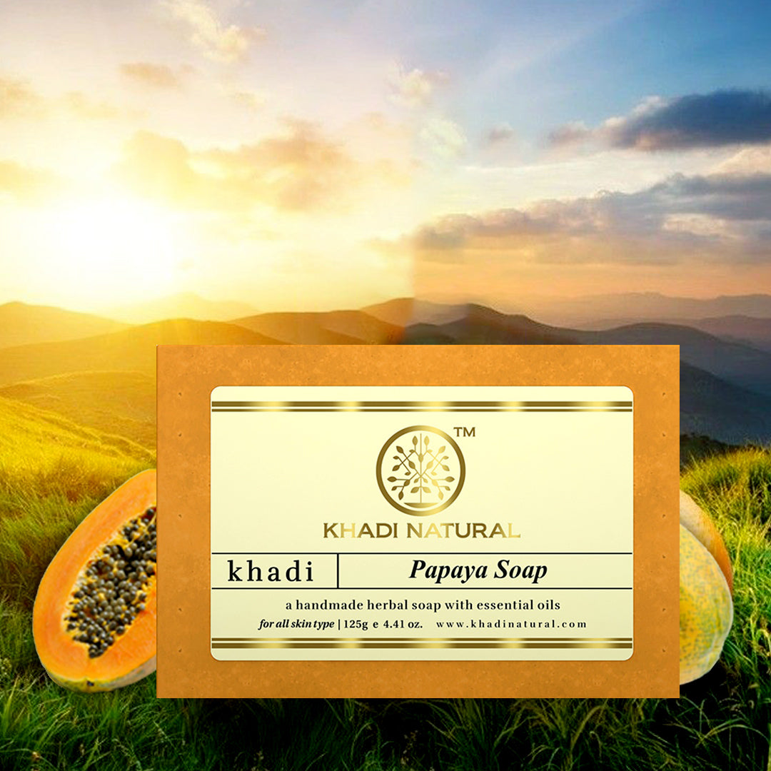 Khadi Natural Papaya Soap Combo Pack Of 5 – 125gm Each - Image 5 - Buy from Indicrest