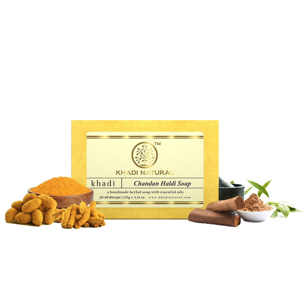Khadi Natural Chandan Haldi Soap - 125gm - Image 6 - Buy from Indicrest