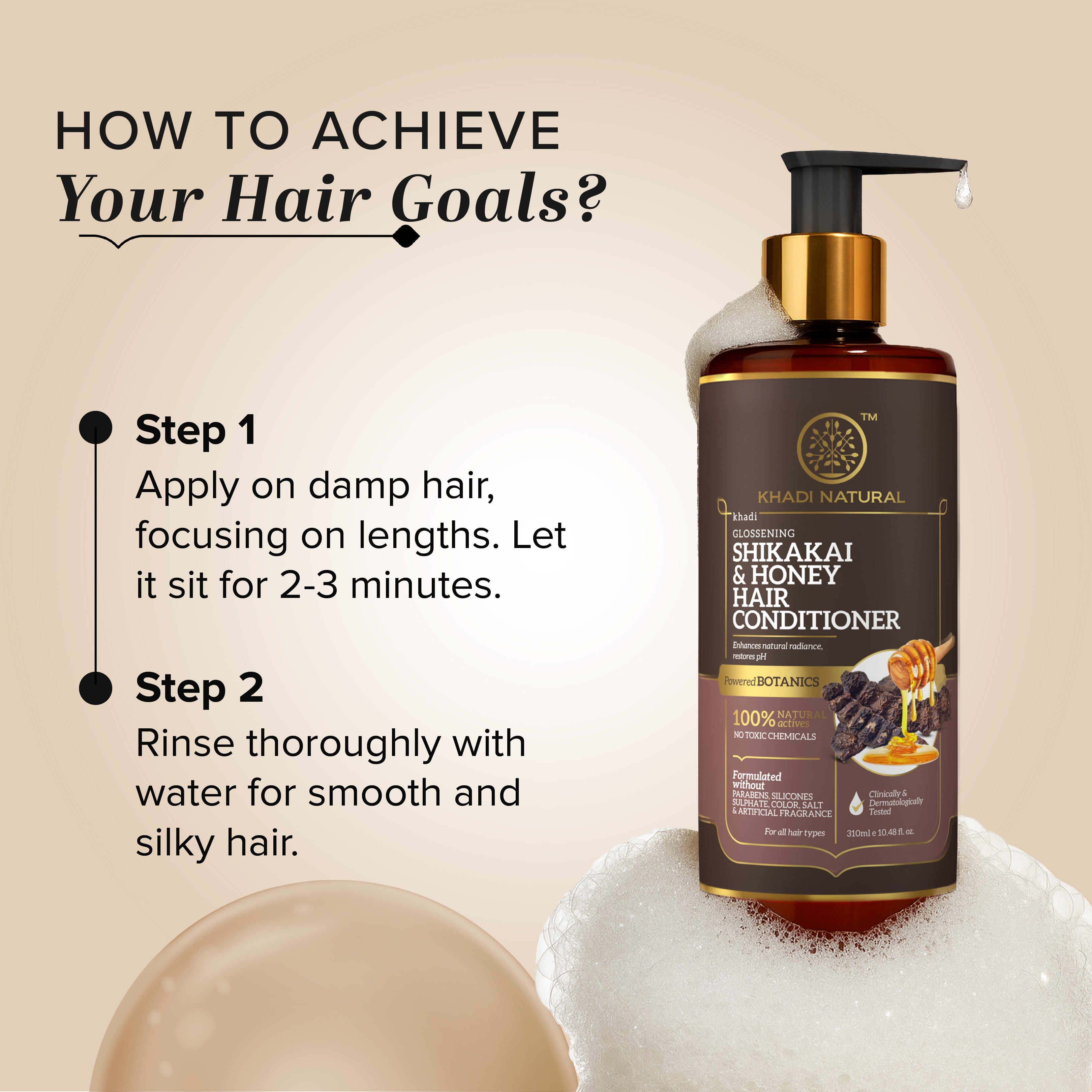 Khadi Natural Shikakai & Honey Hair Conditioner-Powered Botanics - 310ml - Image 4 - Buy from Indicrest