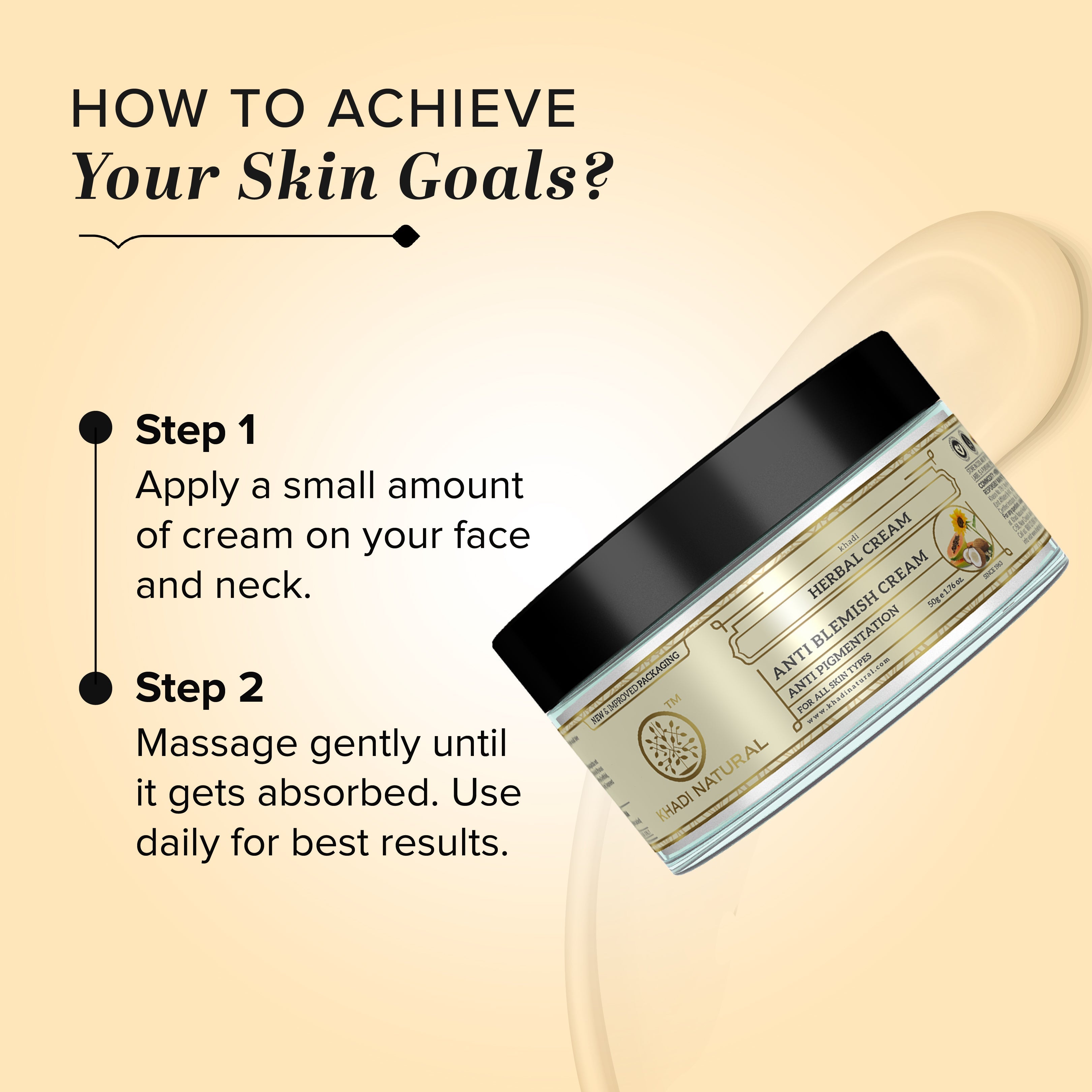 Khadi Natural Herbal Anti Blemish Cream - 50gm - Image 4 - Buy from Indicrest
