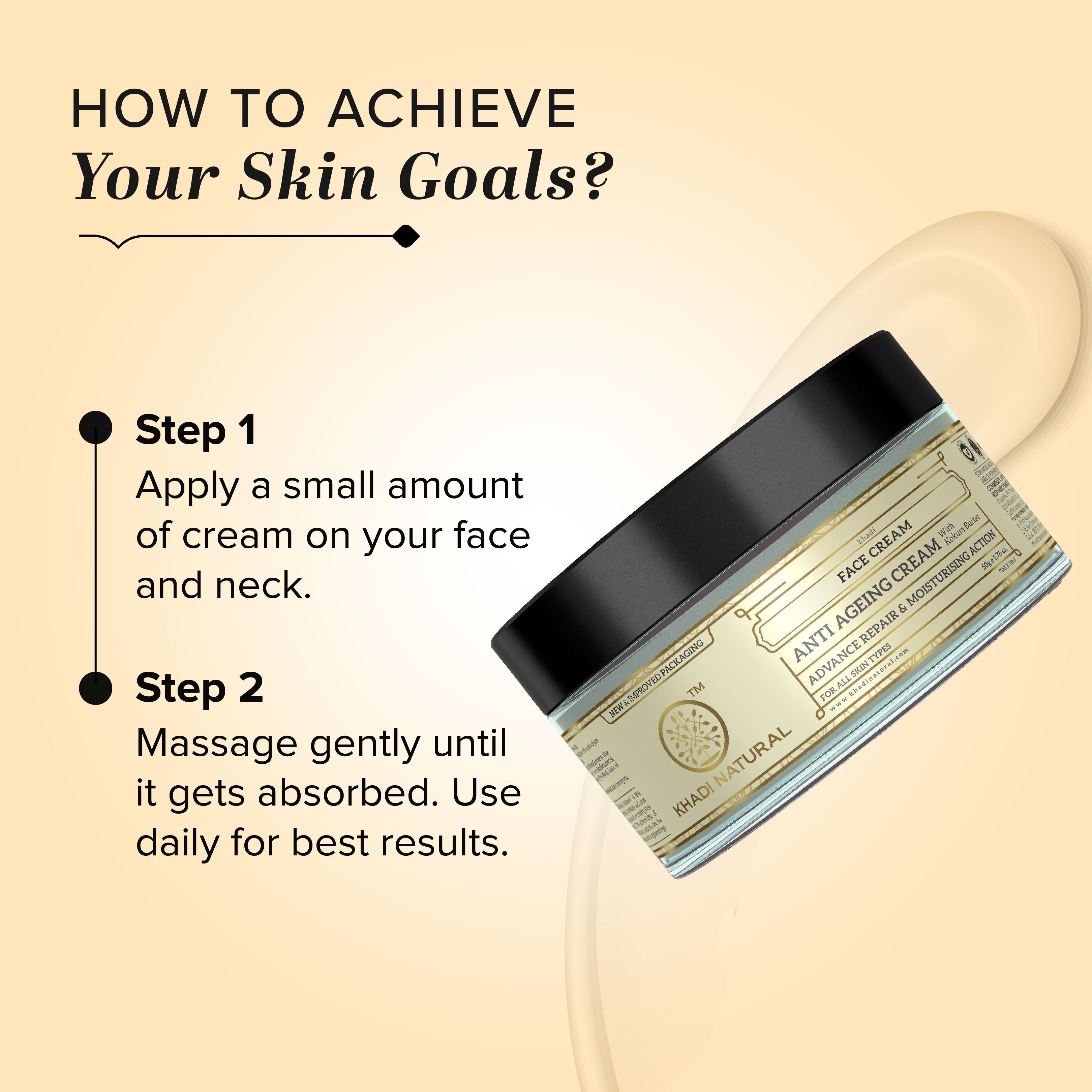Khadi Natural Herbal Anti Ageing Cream - 50gm - Image 4 - Buy from Indicrest
