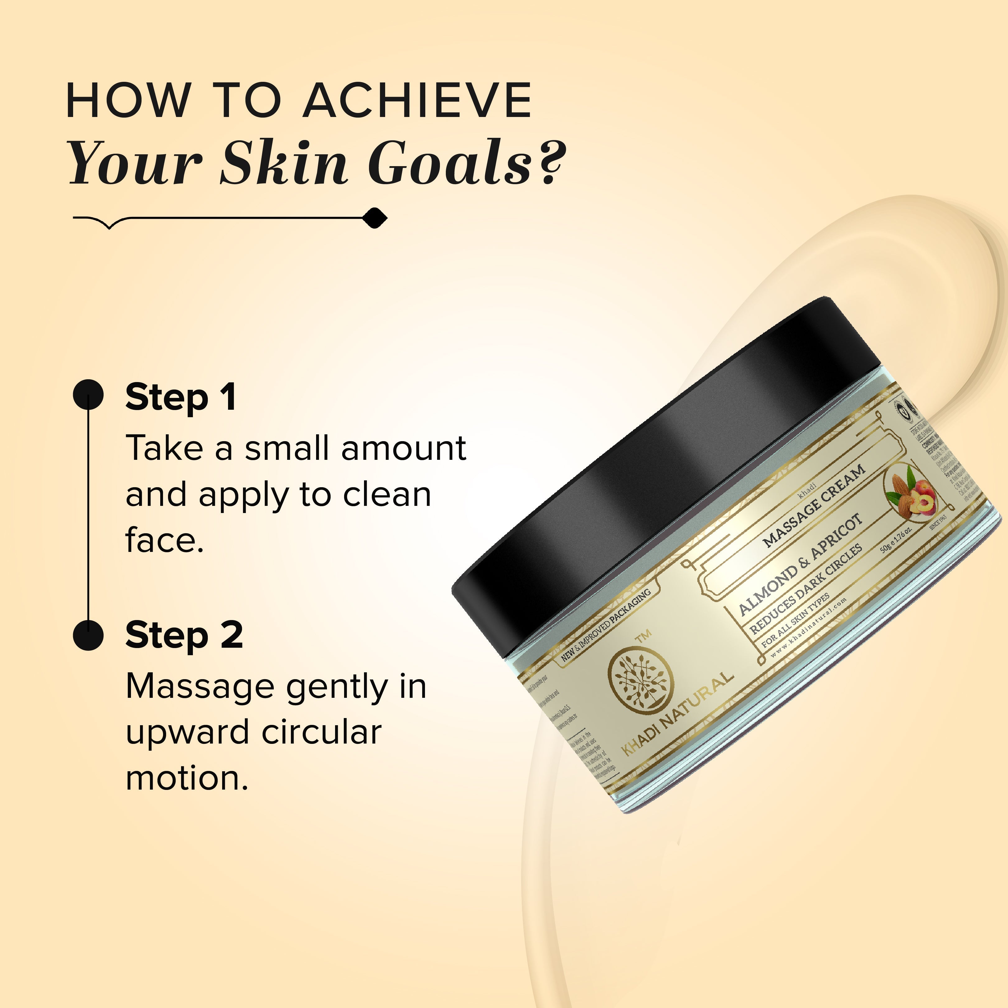 Khadi Natural Almond & Apricot Massage Cream - 50gm - Image 4 - Buy from Indicrest
