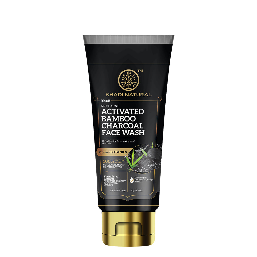 Khadi Natural Activated Bamboo Charcoal Face Wash - 100gm - Buy from Indicrest