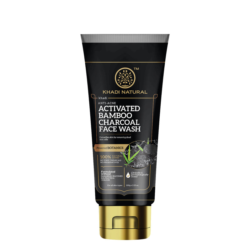 Khadi Natural Activated Bamboo Charcoal Face Wash - 100gm - Buy from Indicrest