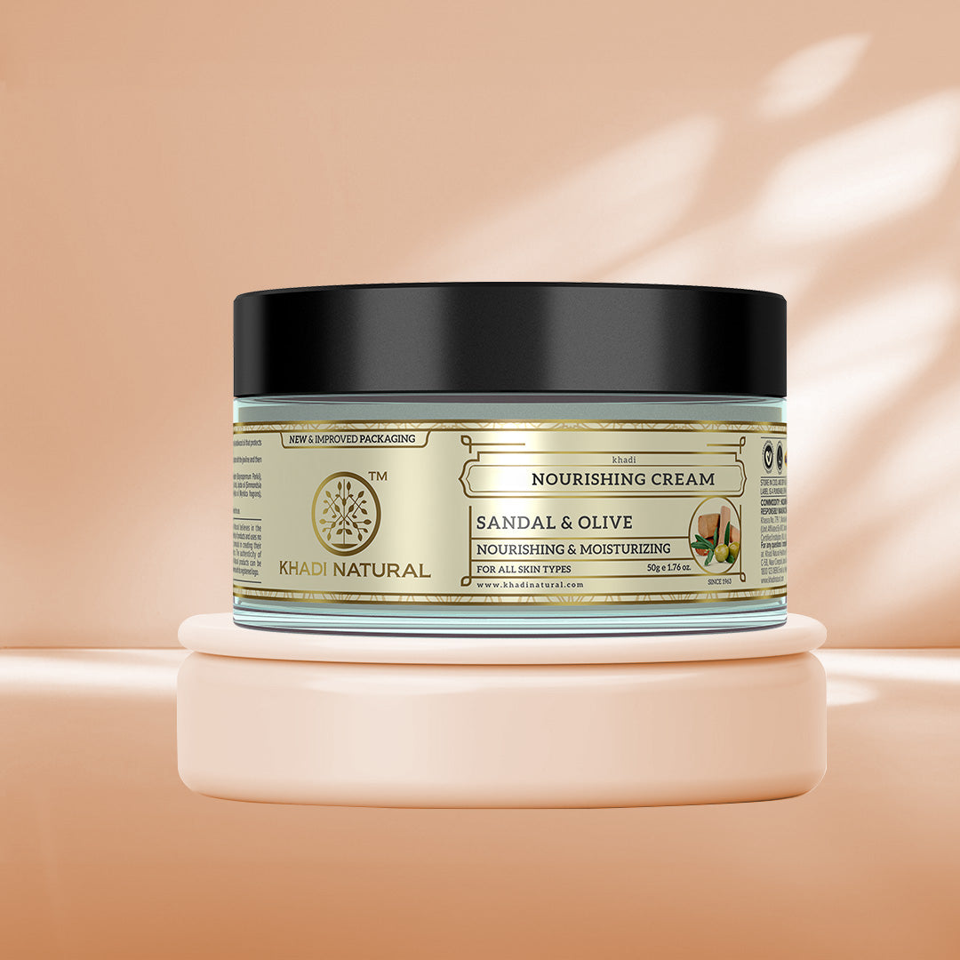 Khadi Natural Sandal & Olive Nourishing Face Cream - 50gm - Image 6 - Buy from Indicrest