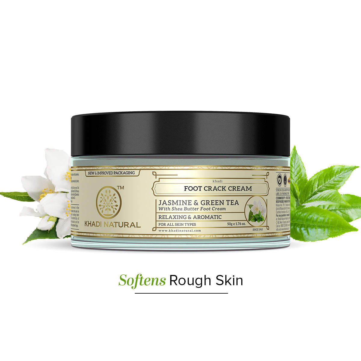 Khadi Natural Jasmine & Green Tea Foot Crack Cream - With Sheabutter - 50gm - Image 7 - Buy from Indicrest