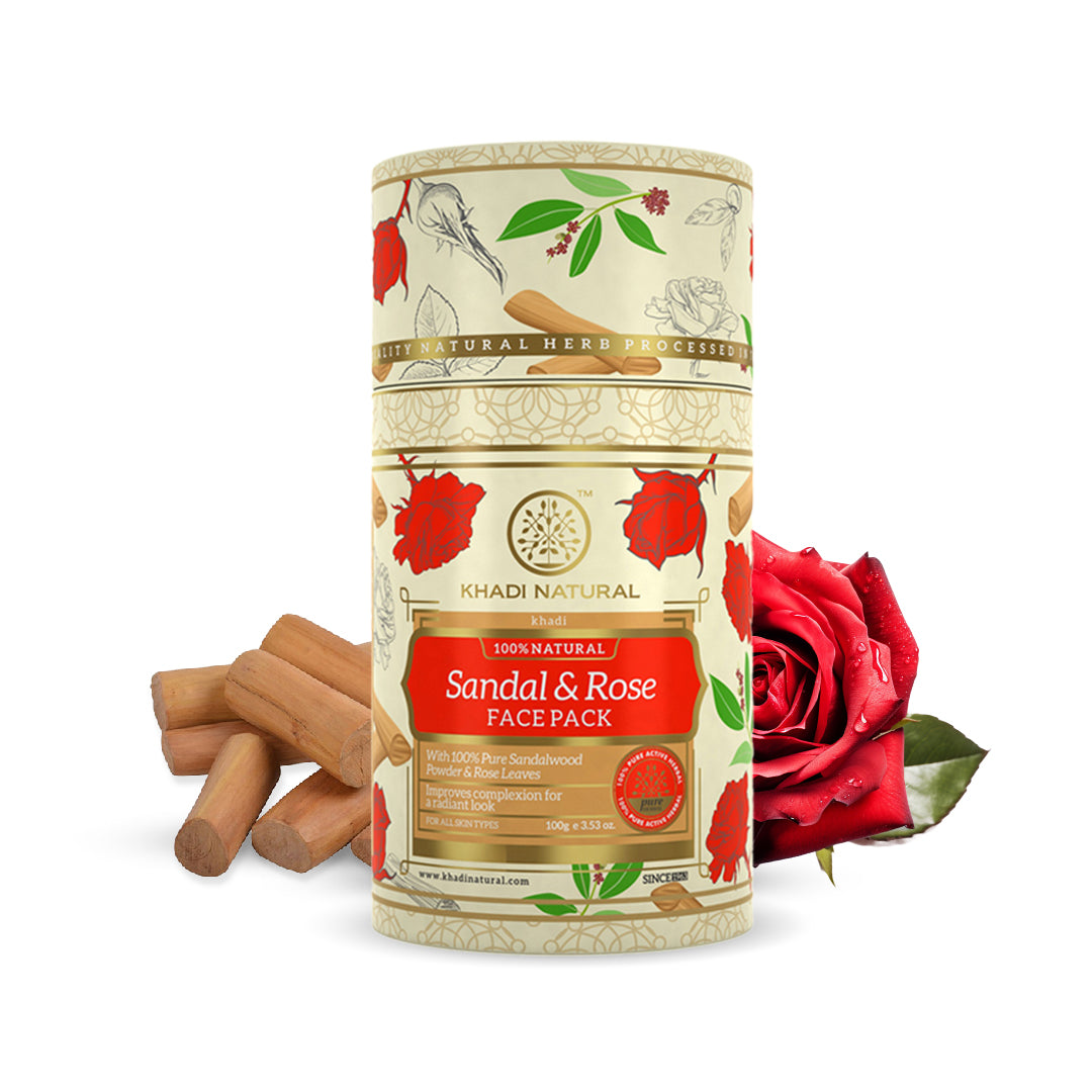 Khadi Natural Sandalwood & Rose Face Pack - 100gm - Image 6 - Buy from Indicrest
