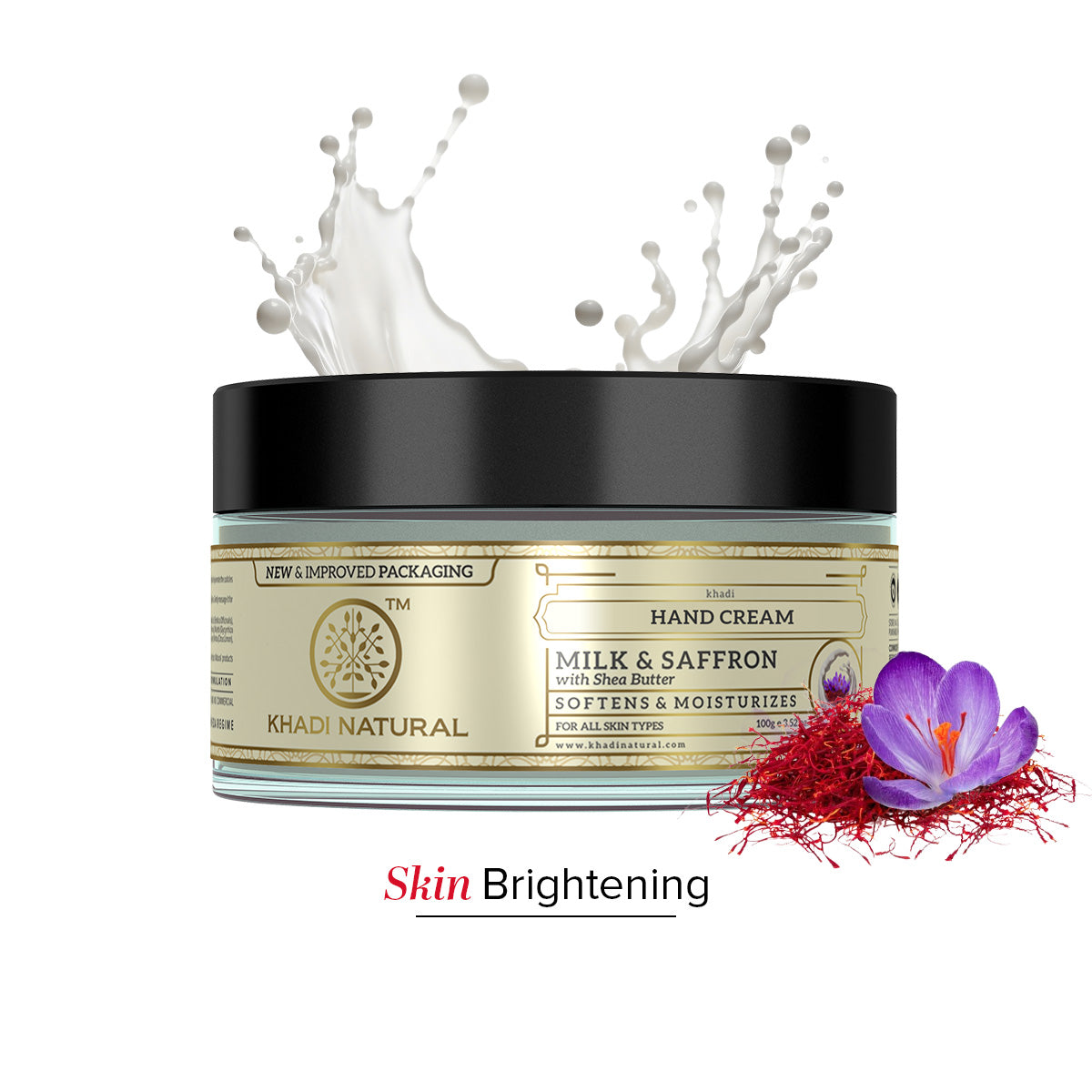 Khadi Natural Hand Cream Milk & Saffron with Sheabutter - 100gm - Image 8 - Buy from Indicrest