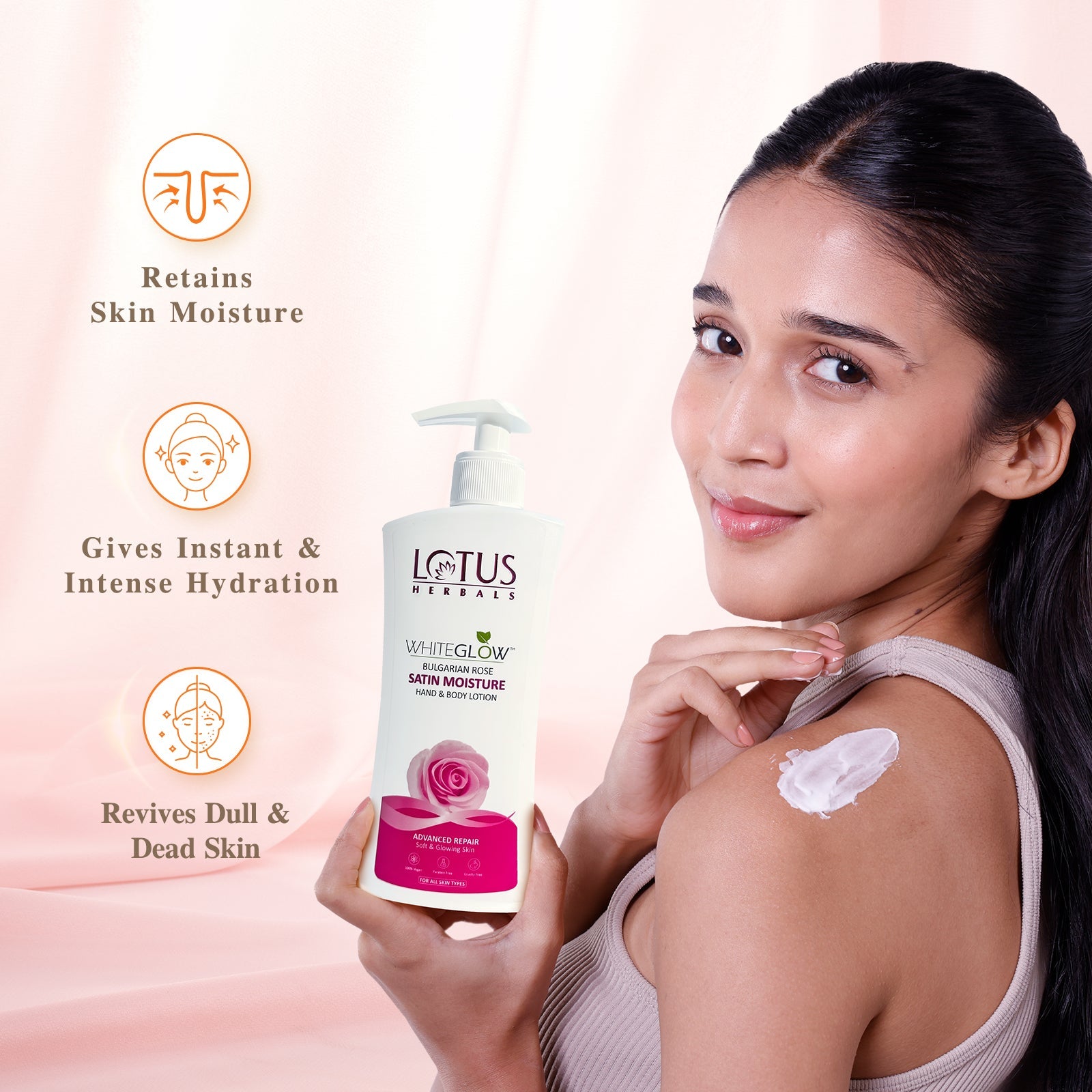 Lotus Herbals WhiteGlow Satin Moisture Hand & Body Lotion, 270ml