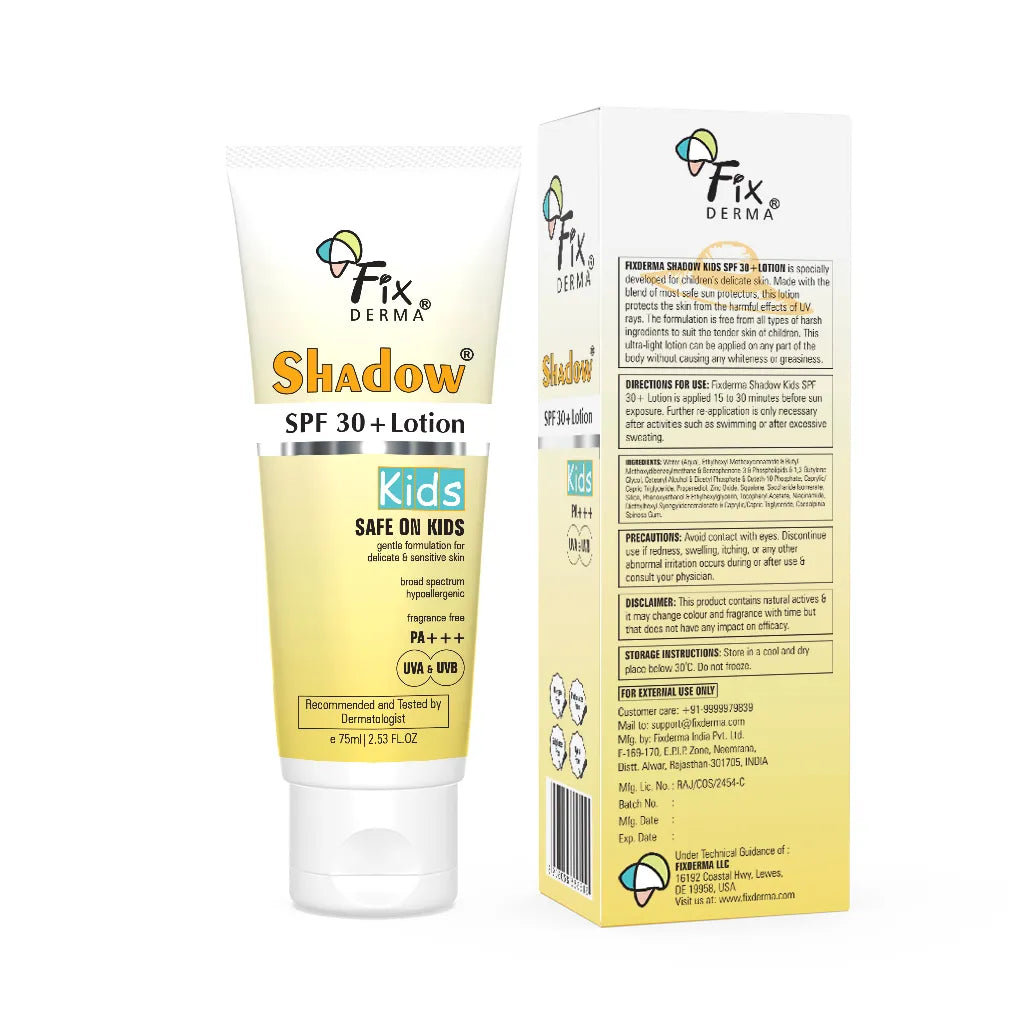 Fixderma Shadow Kids SPF 30+ Lotion | A Hypoallergenic Sunscreen for delicate skin of kids, 75g - Image 7 - Buy from Indicrest