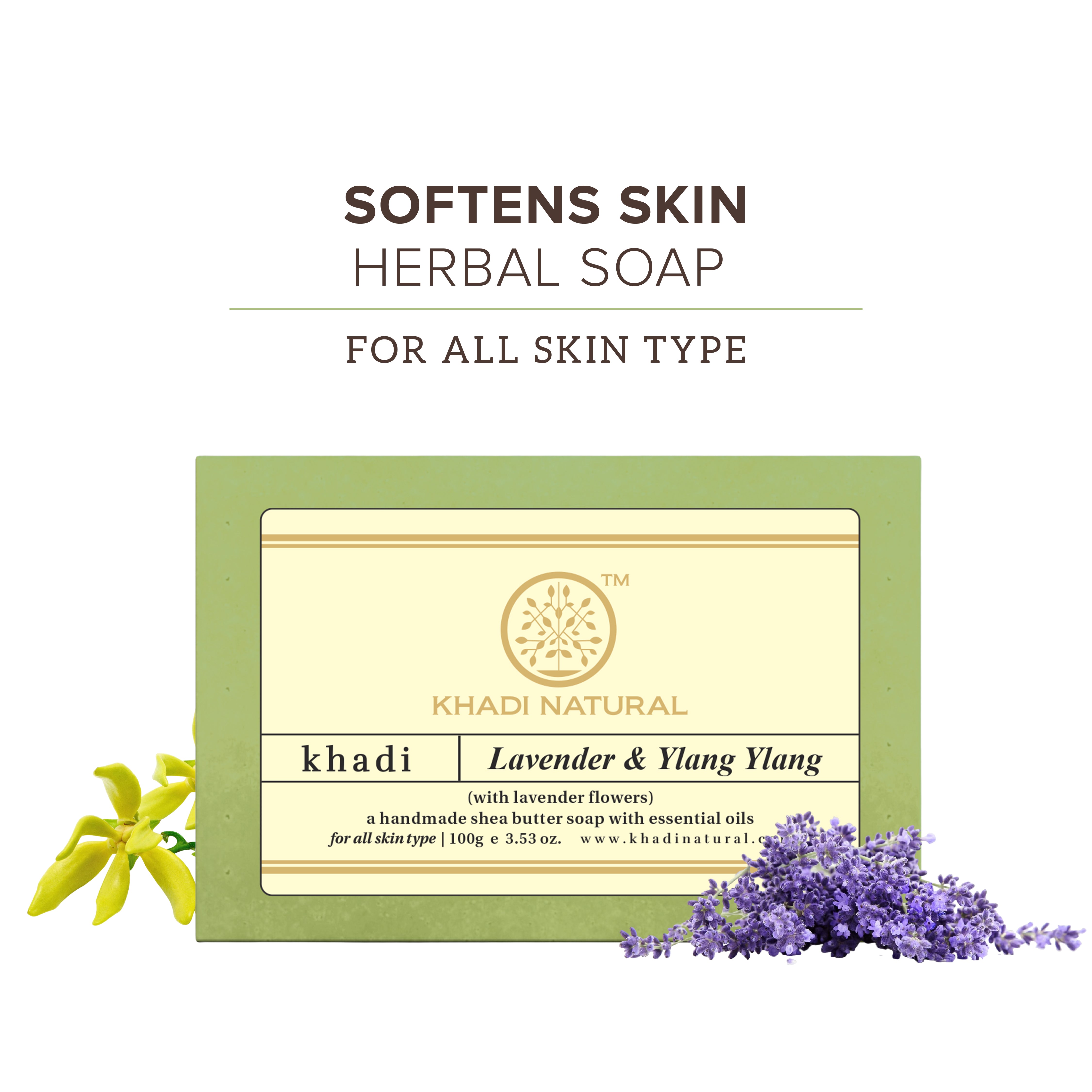 Khadi Natural Lavender & Ylang Ylang with Lavender Flowers - 100gm - Image 8 - Buy from Indicrest