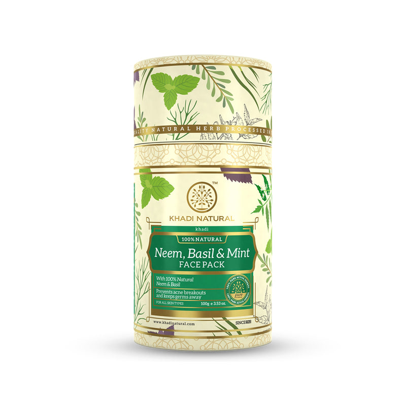 Khadi Natural Neem, Basil & Mint Face Pack - 100gm - Buy from Indicrest